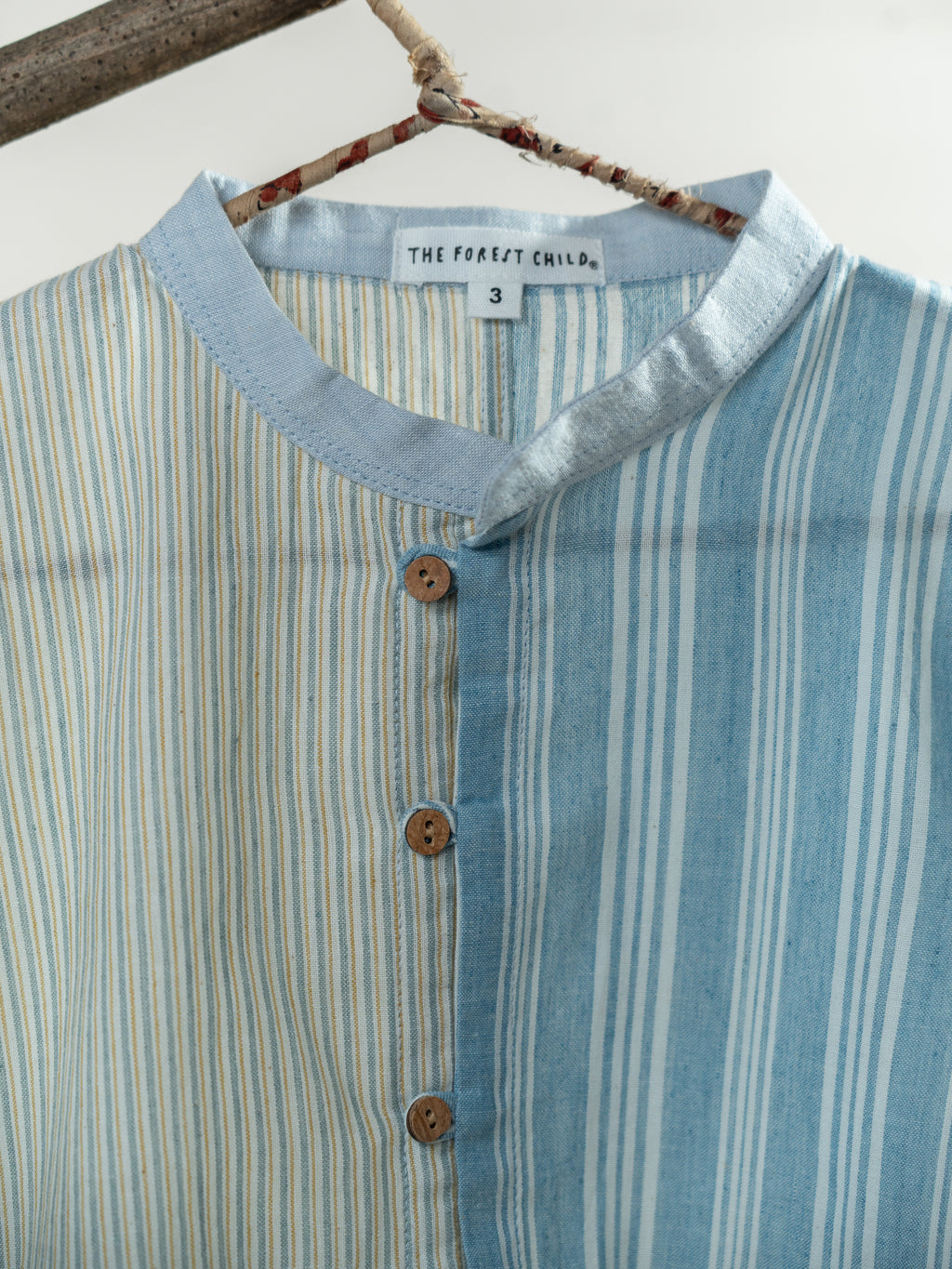Handloom- Blue Striped Half and Half Kurta