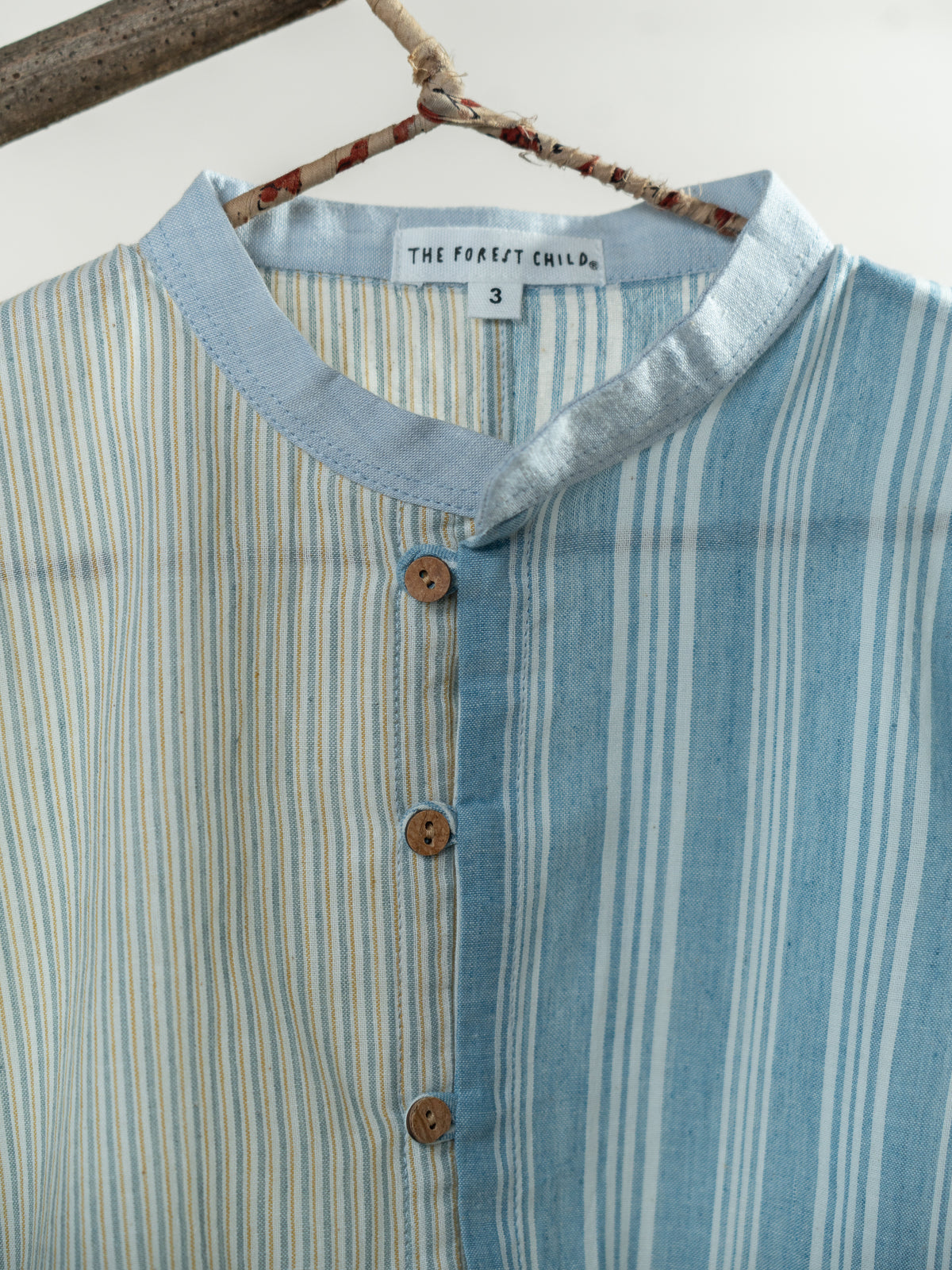 Handloom- Blue Striped Half and Half Kurta