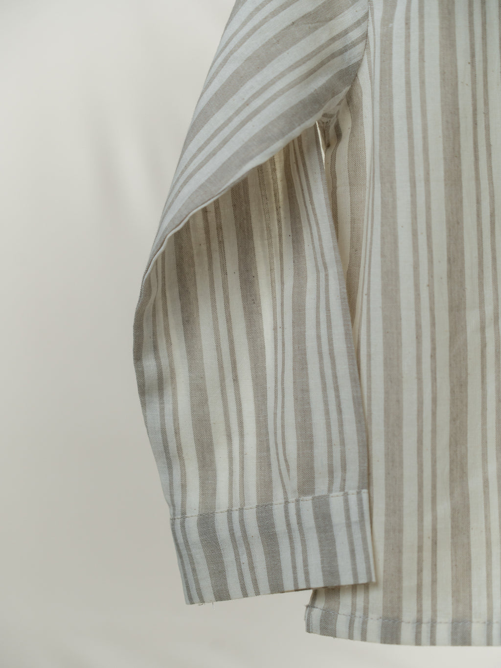 Handloom- Beige Striped Half and Half Kurta