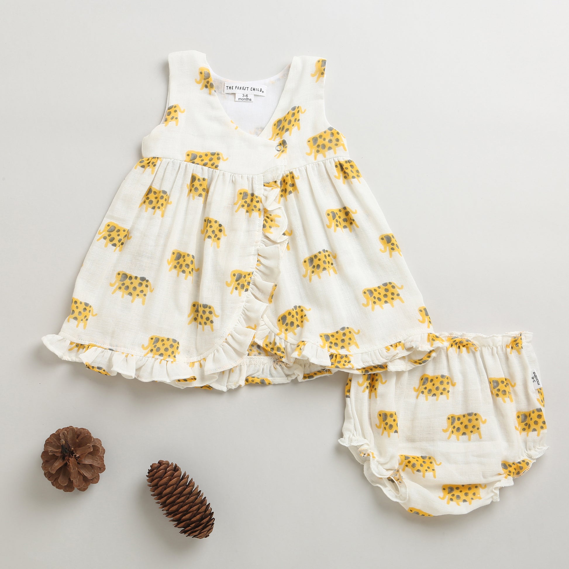'A Parade of Elephants' - Infant Sleeveless Dress