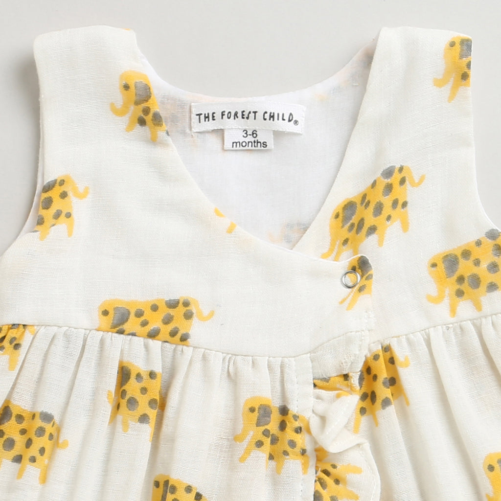 'A Parade of Elephants' - Infant Sleeveless Dress