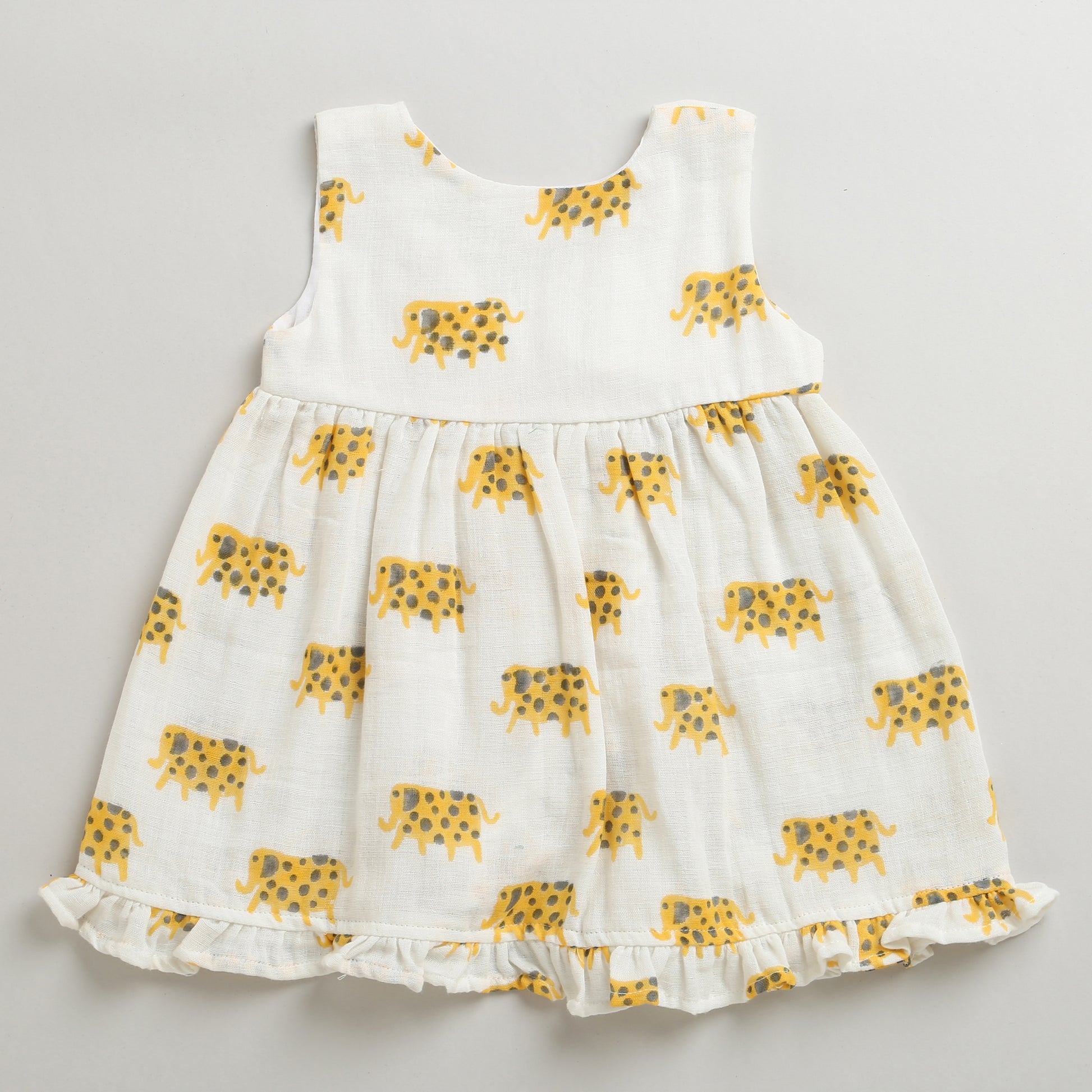 'A Parade of Elephants' - Infant Sleeveless Dress