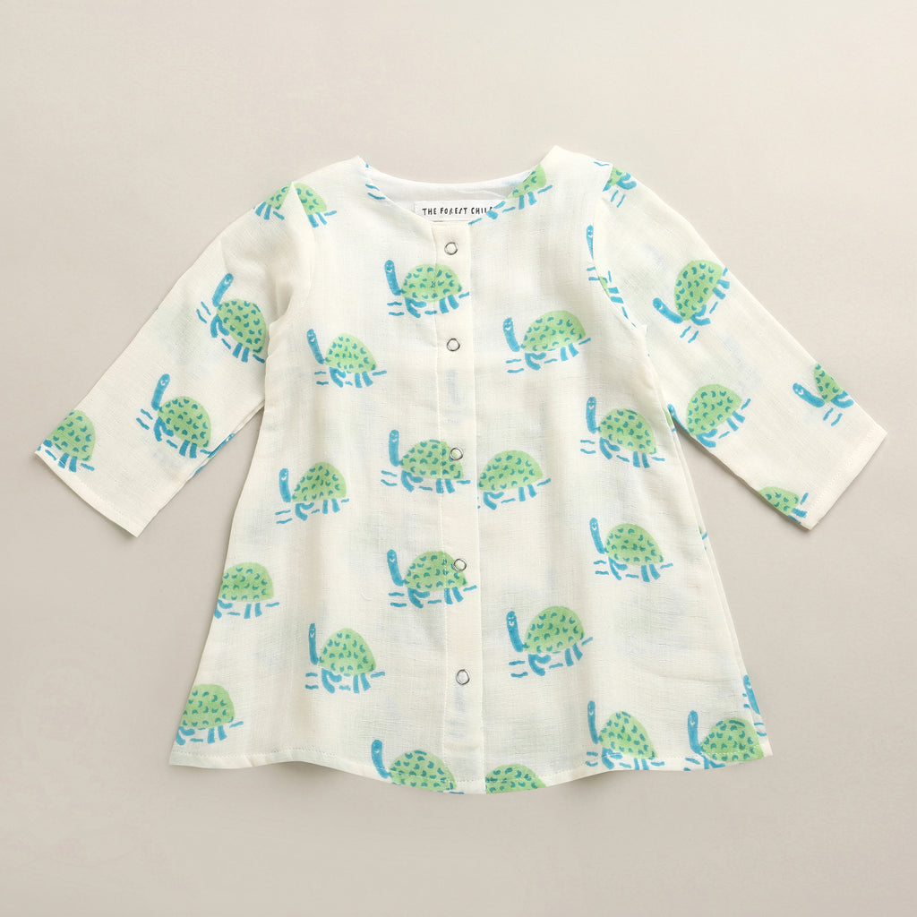 'A Bale  of Turtles '- Infant Sleeved  Dress