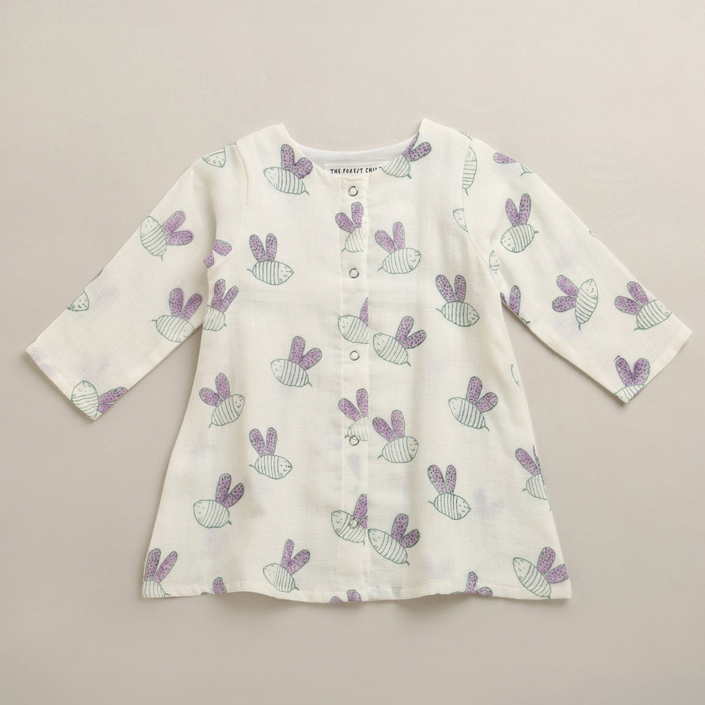 'A Swarm of Bees'- Infant Sleeved Dress