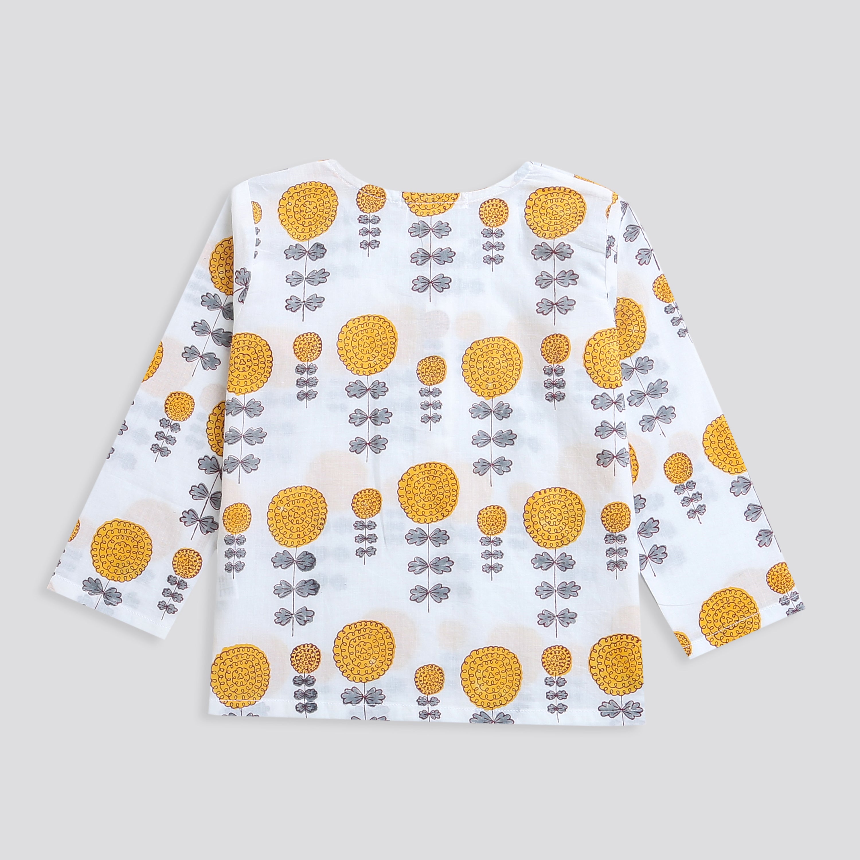 'A Garden of Marigold'  Kurta Pyjama Set