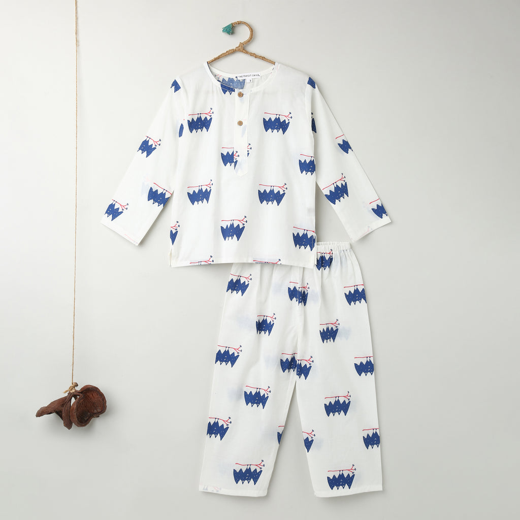 'A Colony of Bats' Kurta Pyjama Set