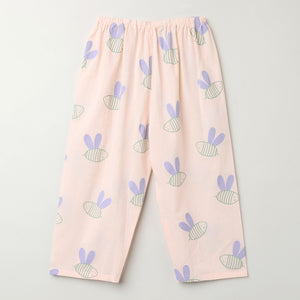 'A Swarm of Bees' Kurta Pyjama Set on Peach