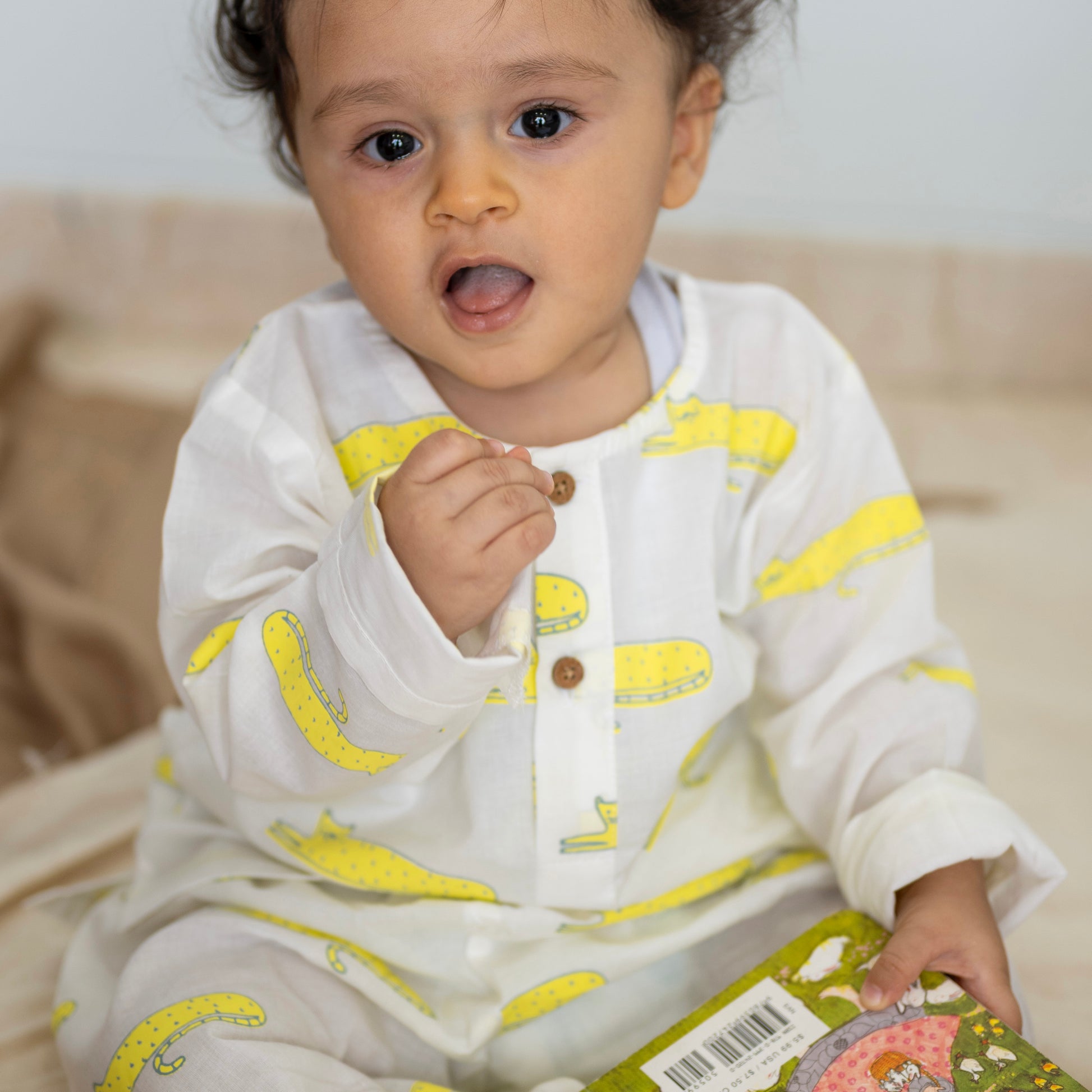 'A Clowder of Cats' Kurta Pyjama Set