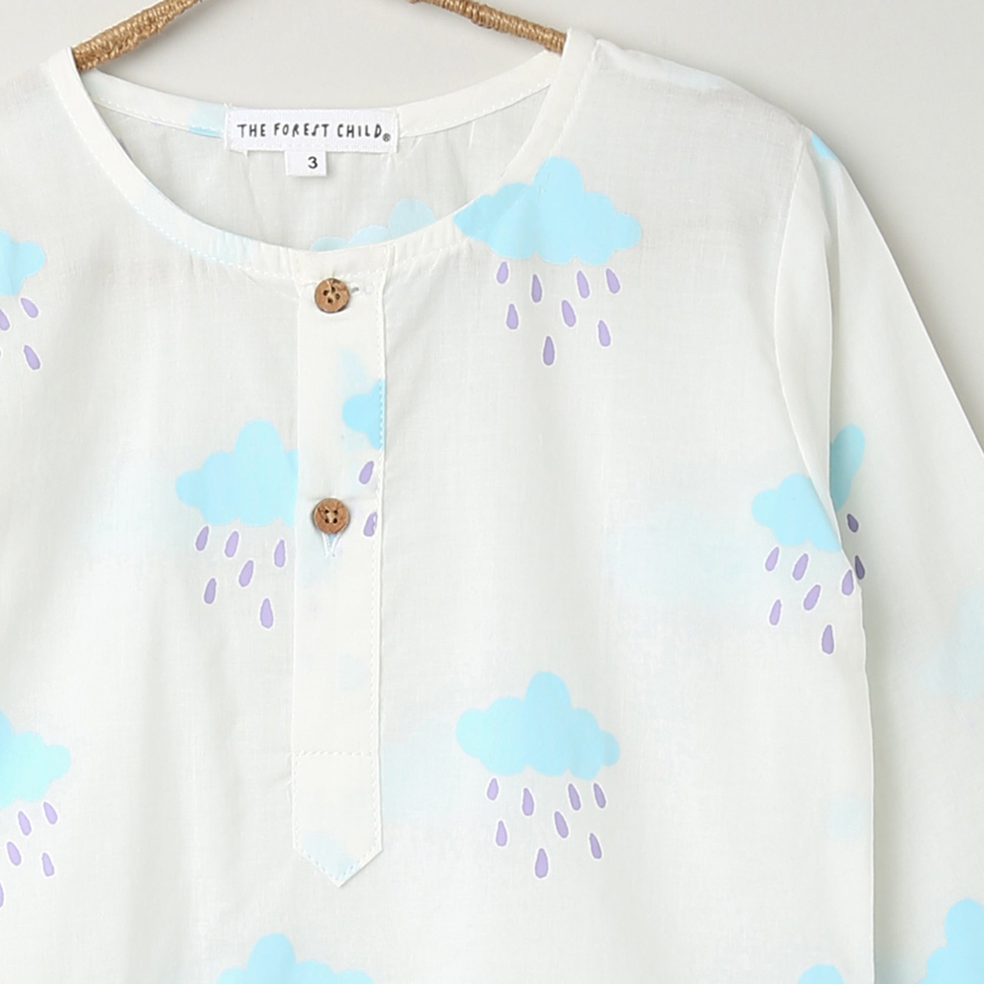 'A Billow of Clouds' Kurta Pyjama Set