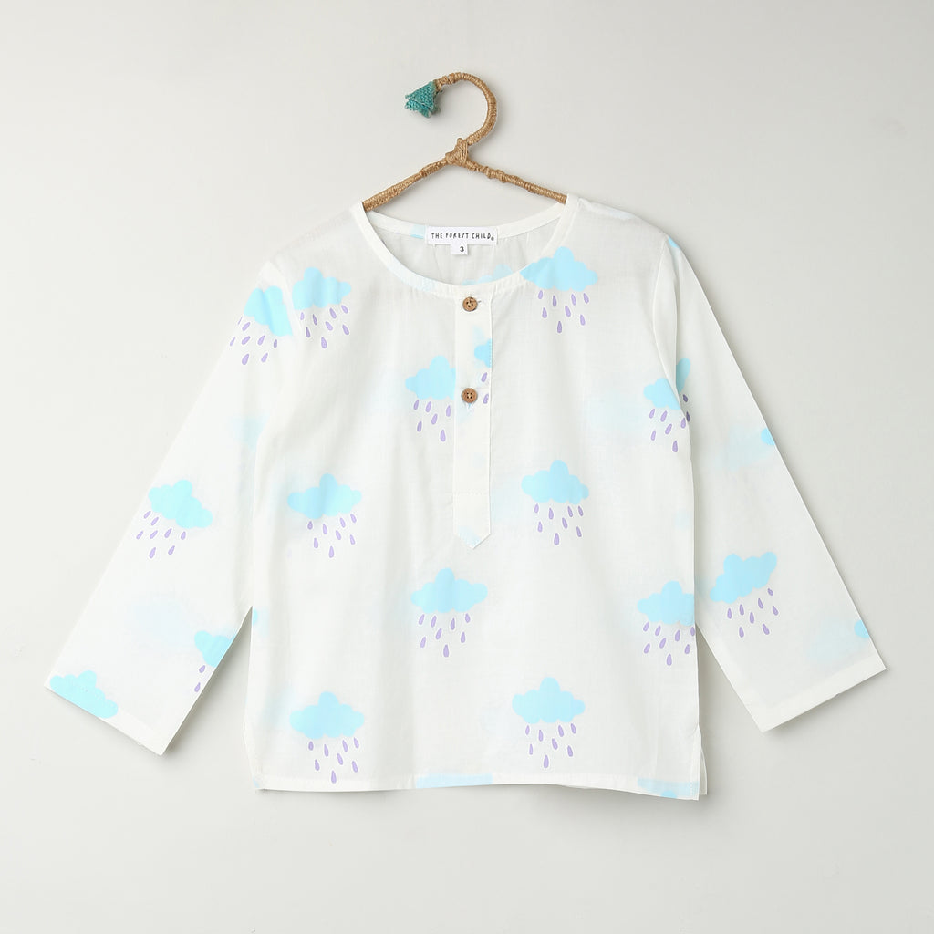 'A Billow of Clouds' Kurta Pyjama Set