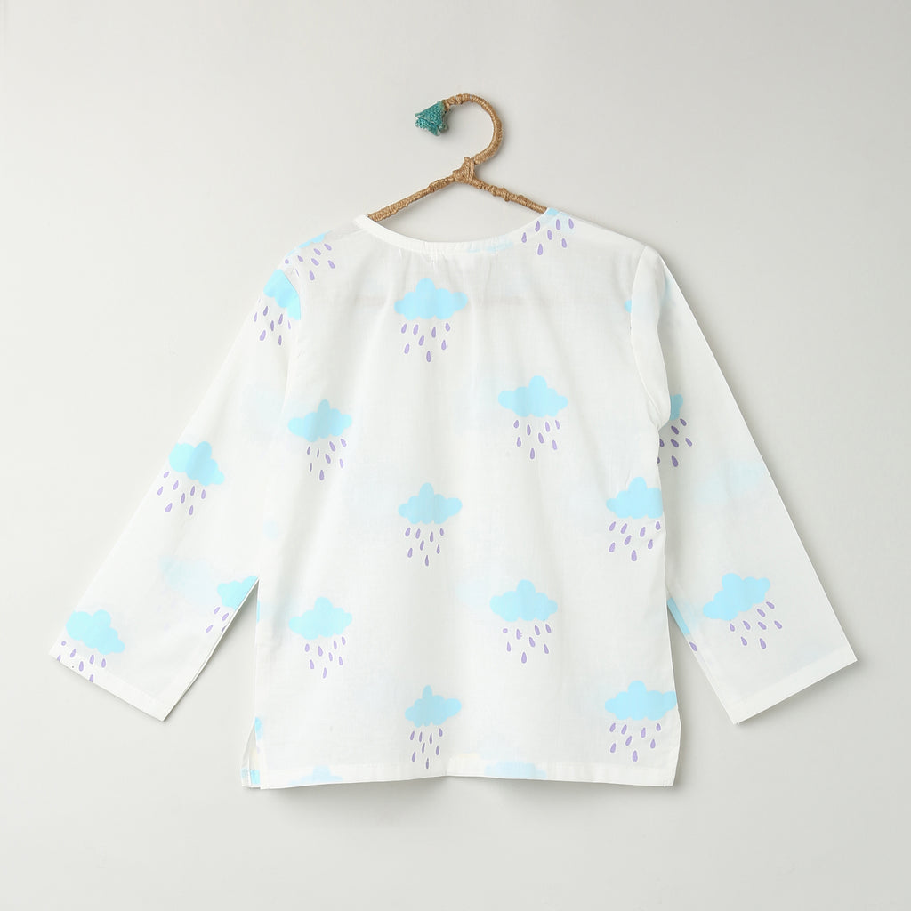 'A Billow of Clouds' Kurta Pyjama Set
