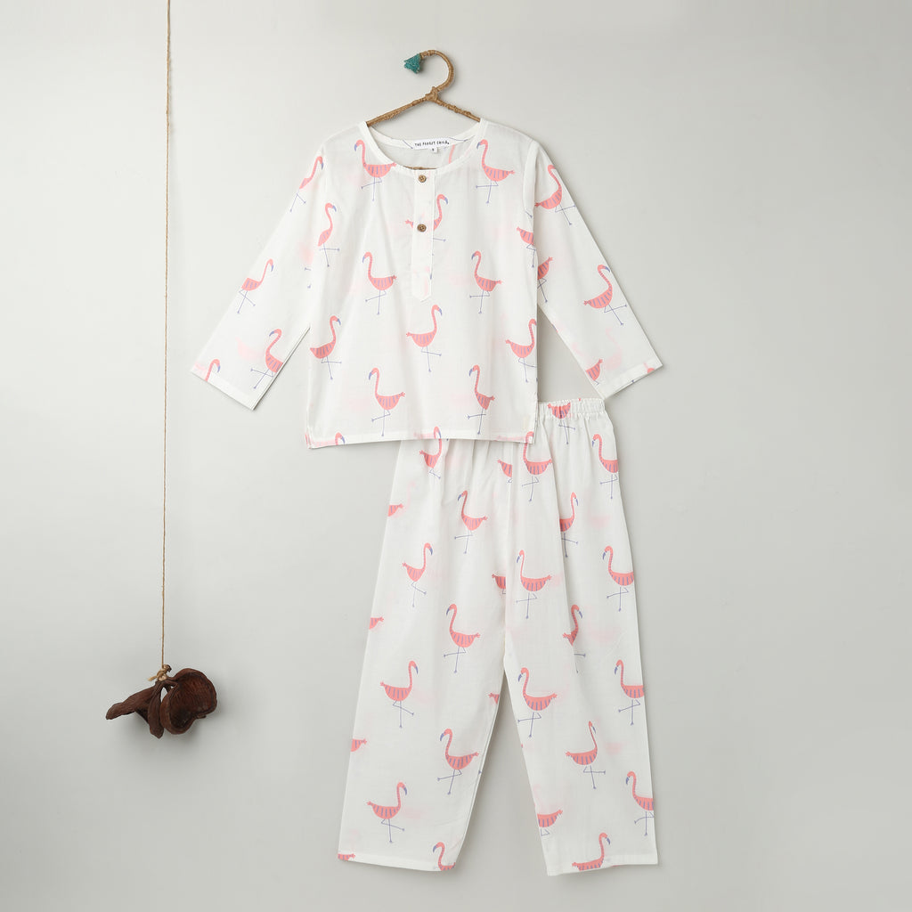 'A Flamboyance of Flamingos' Kurta Pyjama Set