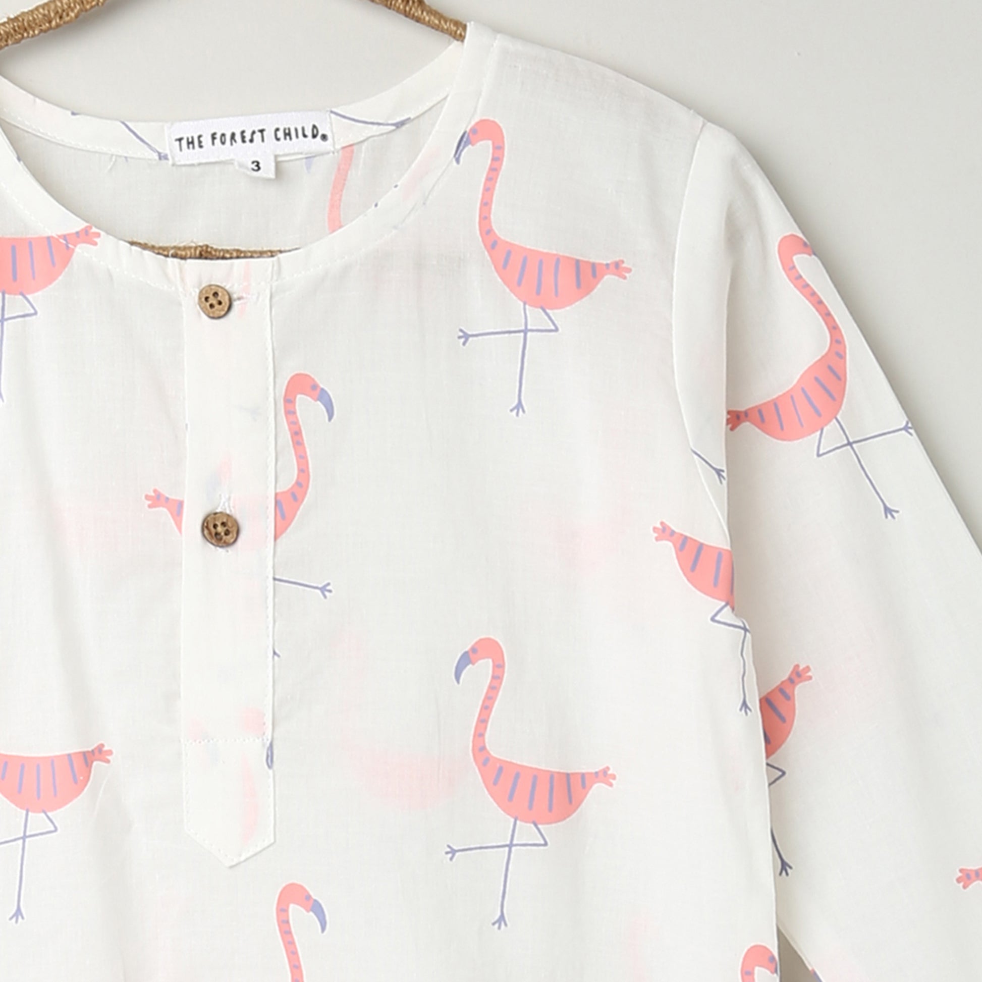 'A Flamboyance of Flamingos' Kurta Pyjama Set
