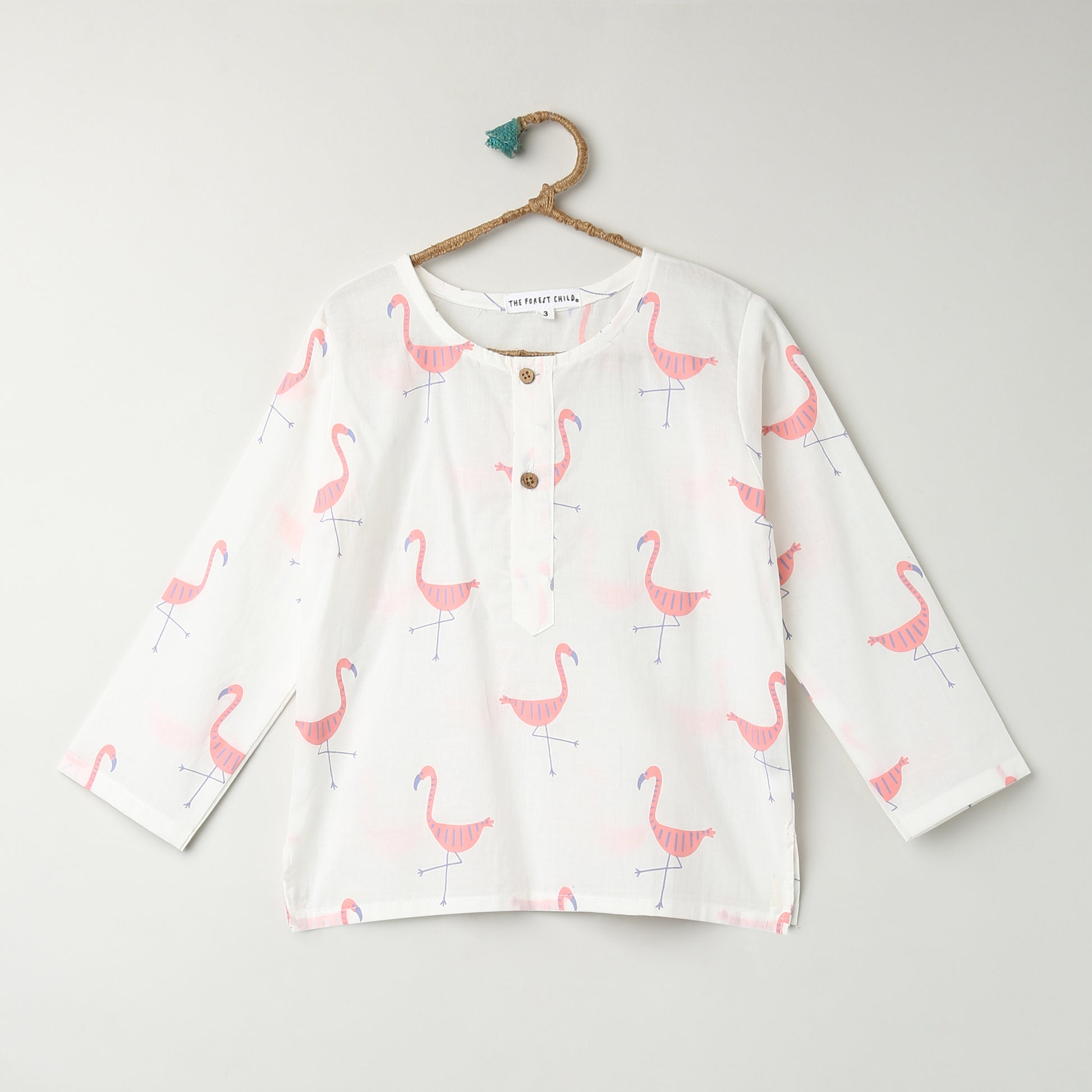 'A Flamboyance of Flamingos' Kurta Pyjama Set