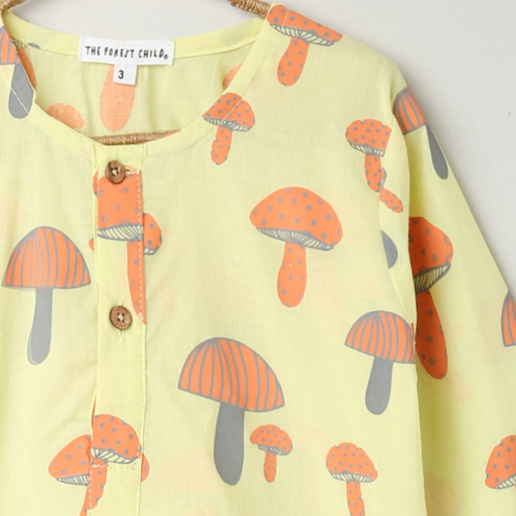 'A Cluster of Mushrooms' Kurta Pyjama Set