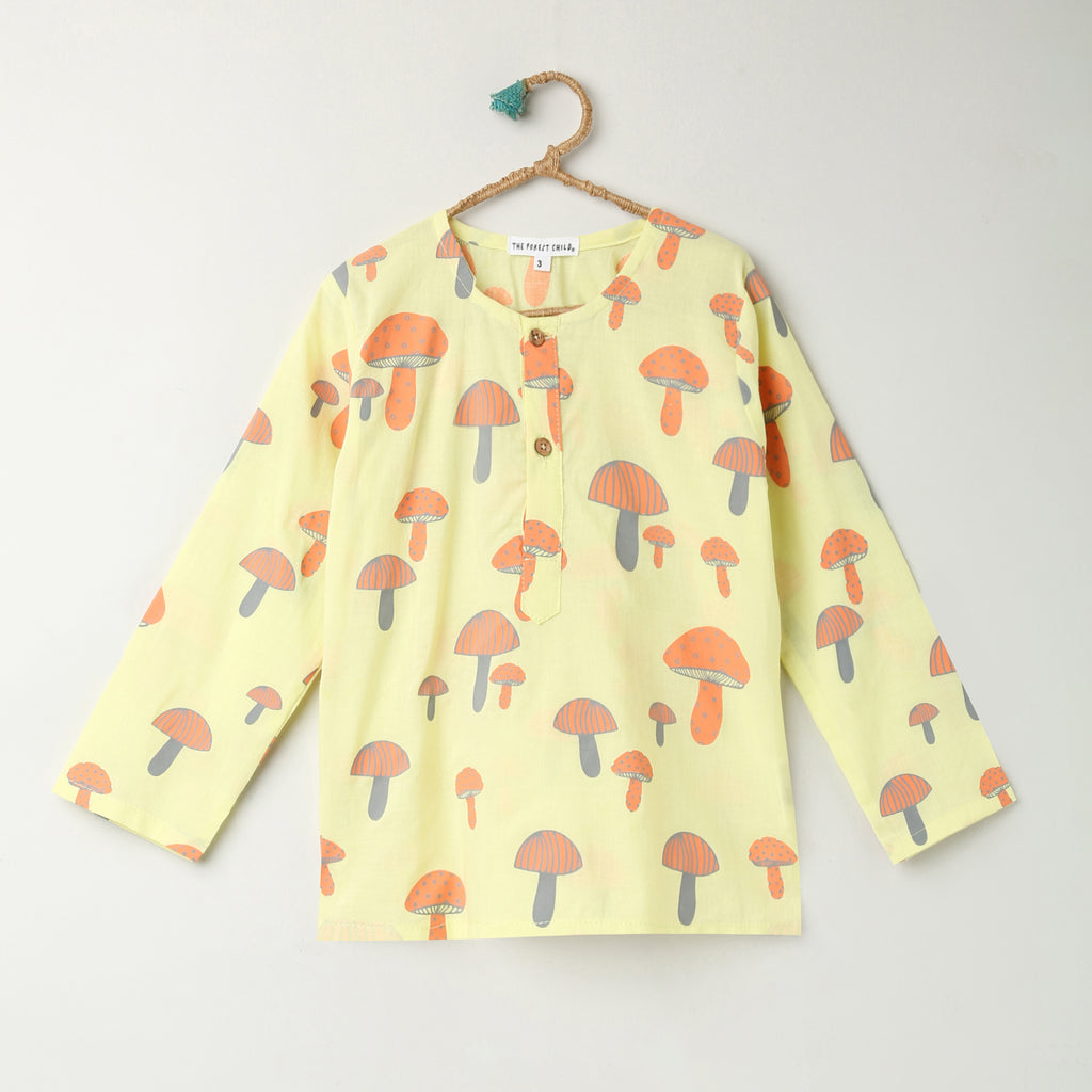 'A Cluster of Mushrooms' Kurta Pyjama Set