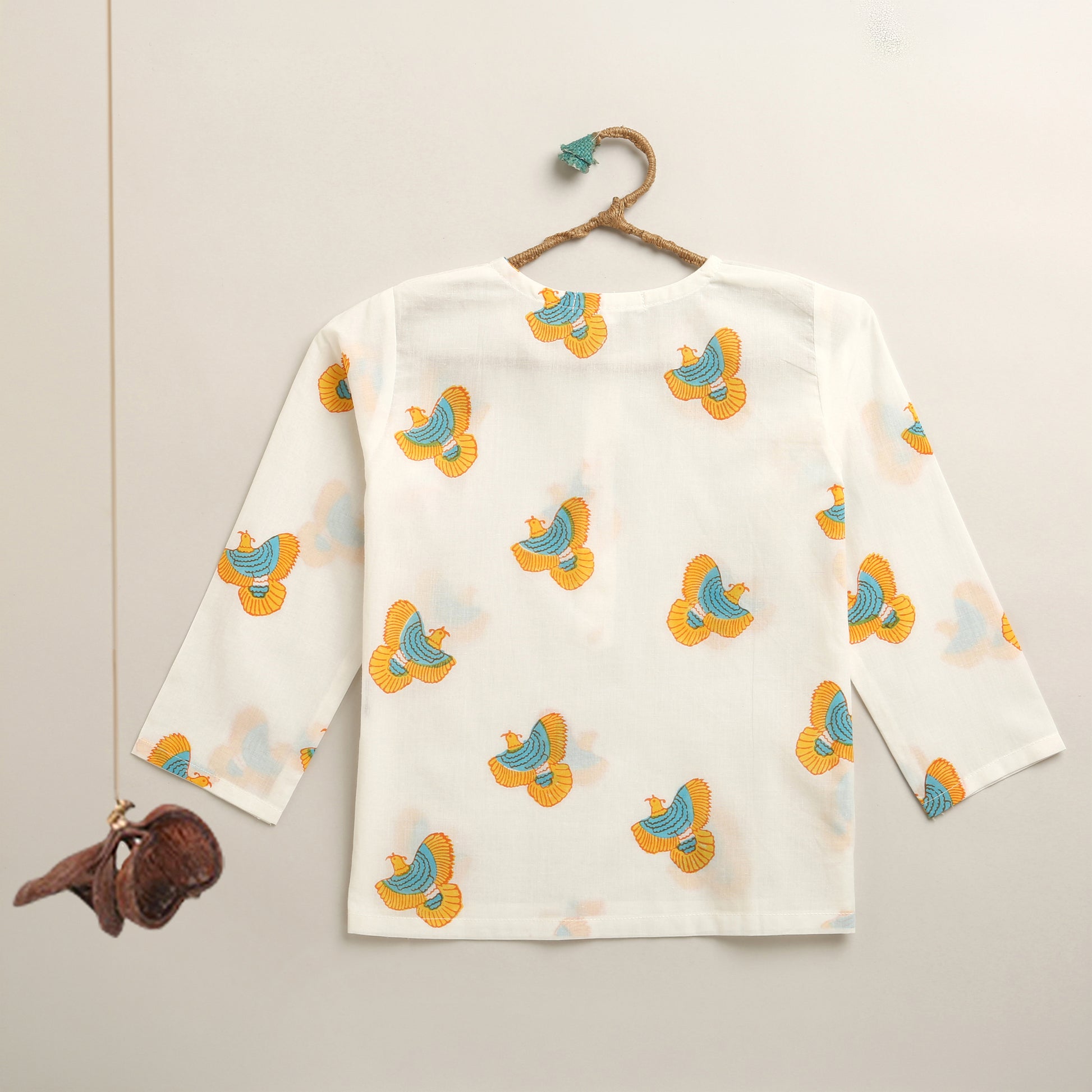 ‘ A Bouquet of Himalayan Monals’ Kurta Pyjama Set