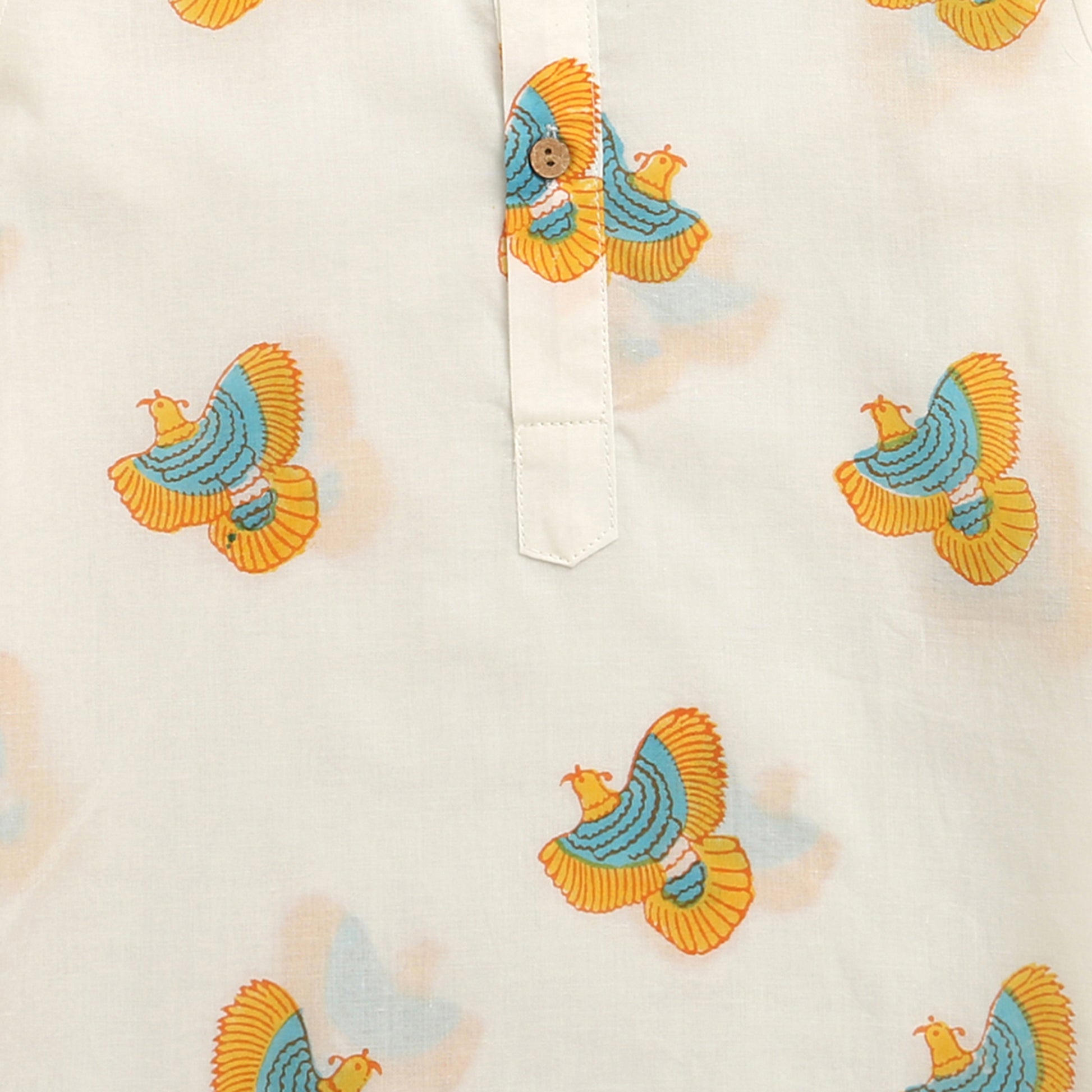 ‘ A Bouquet of Himalayan Monals’ Kurta Pyjama Set
