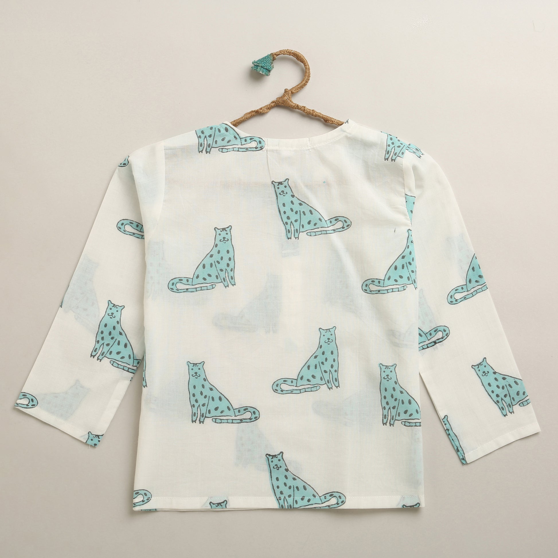 ‘ A Leap of Snow Leopards’ Kurta Pyjama Set