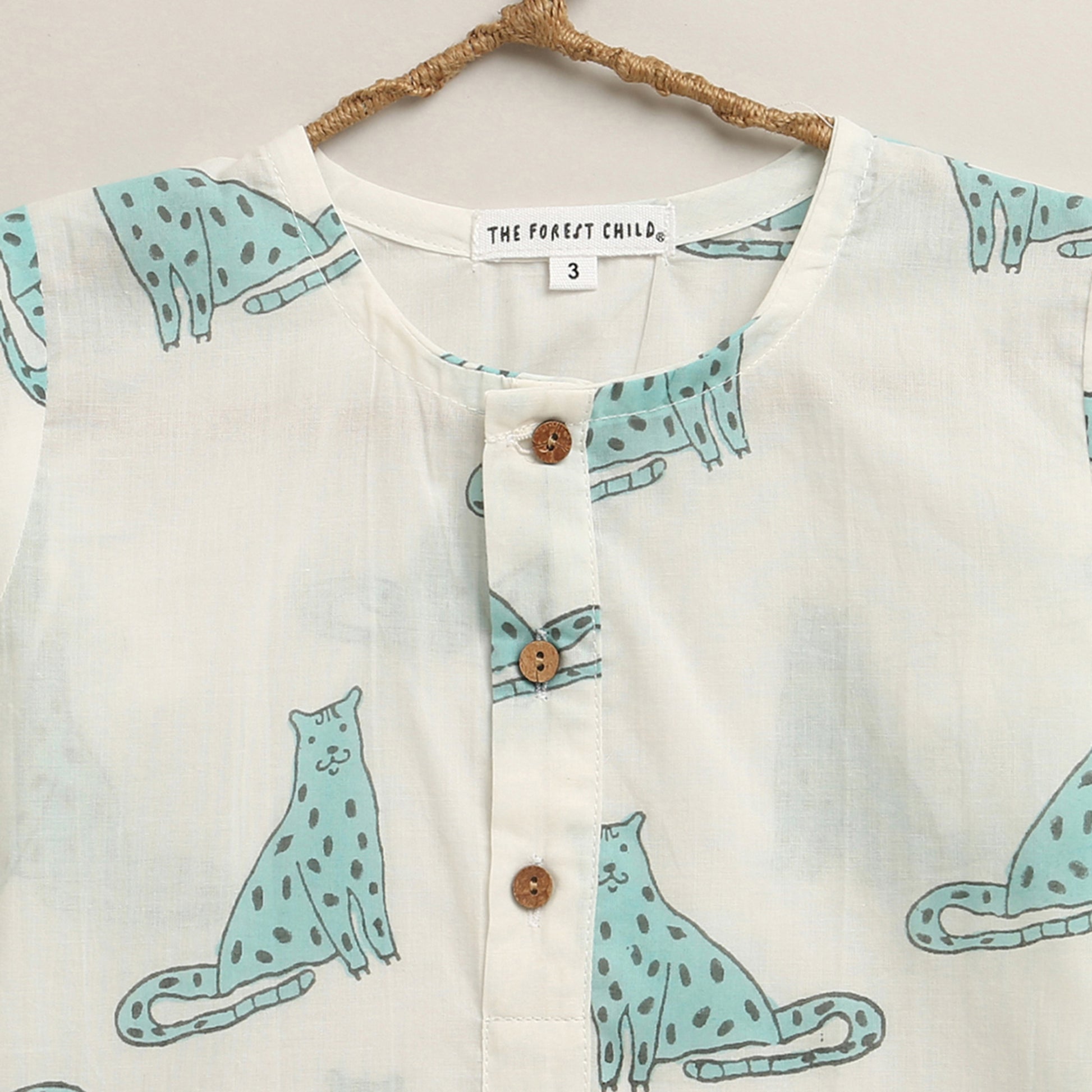 ‘ A Leap of Snow Leopards’ Kurta Pyjama Set