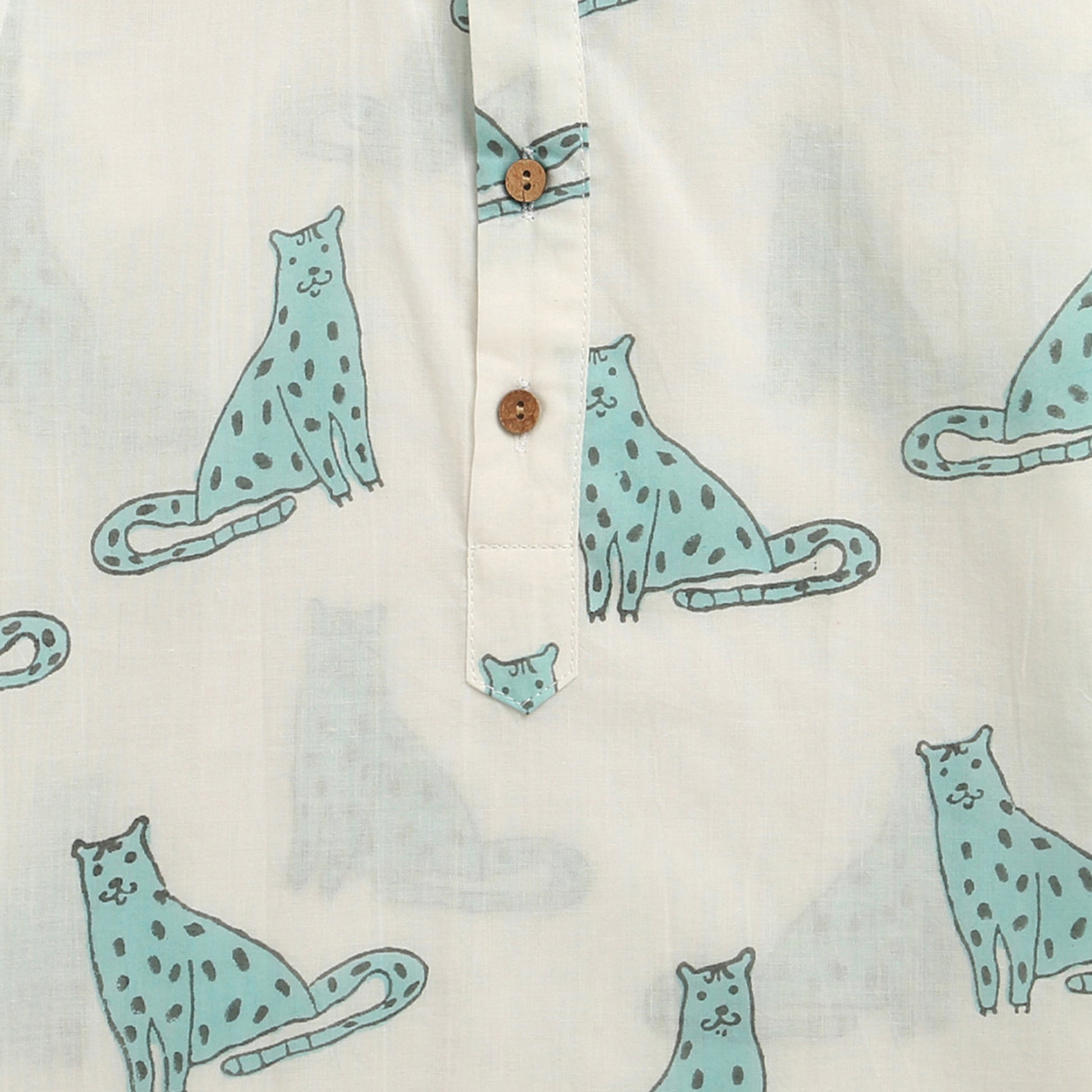 ‘ A Leap of Snow Leopards’ Kurta Pyjama Set