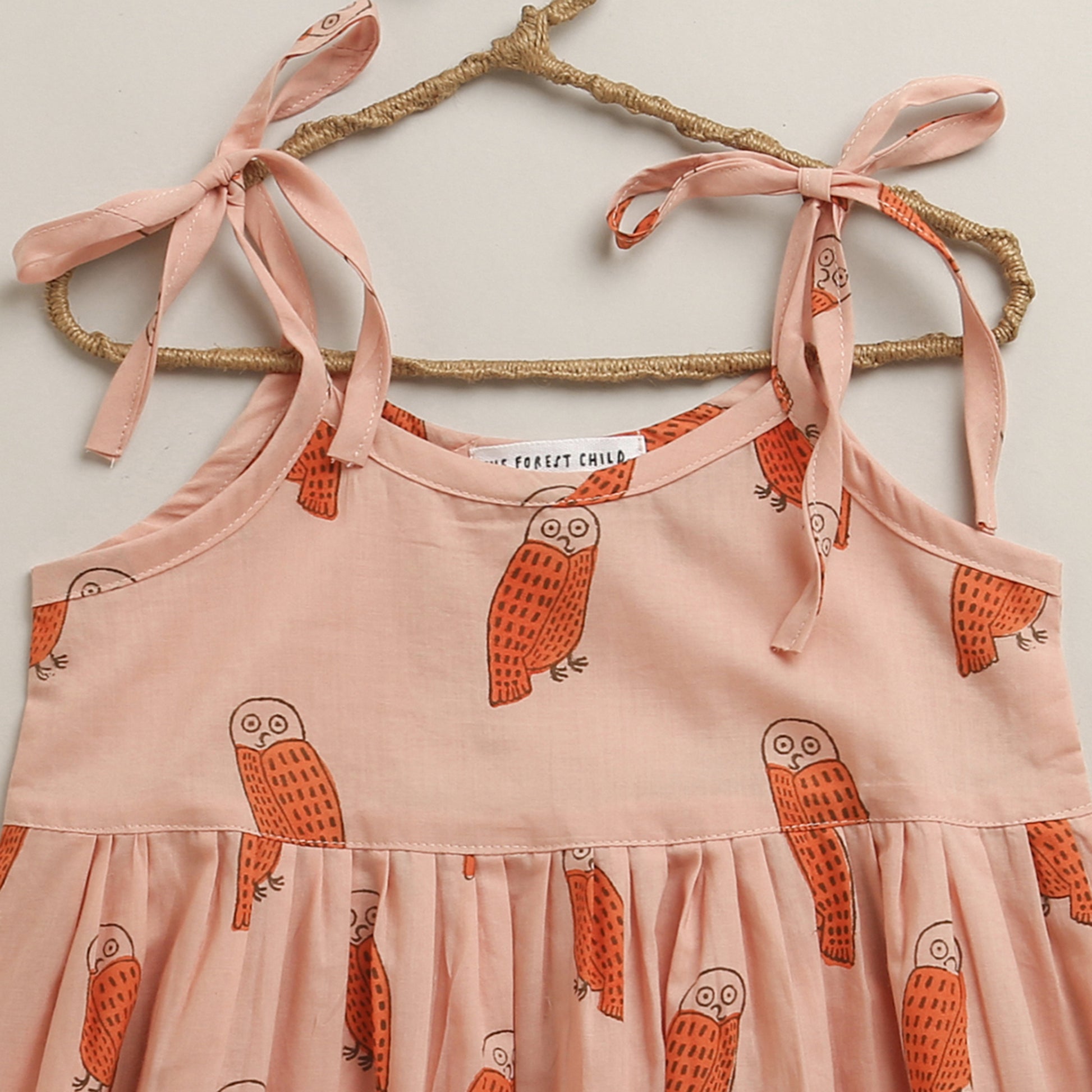 'A Parliament of Owls' - Handblocked String Dress