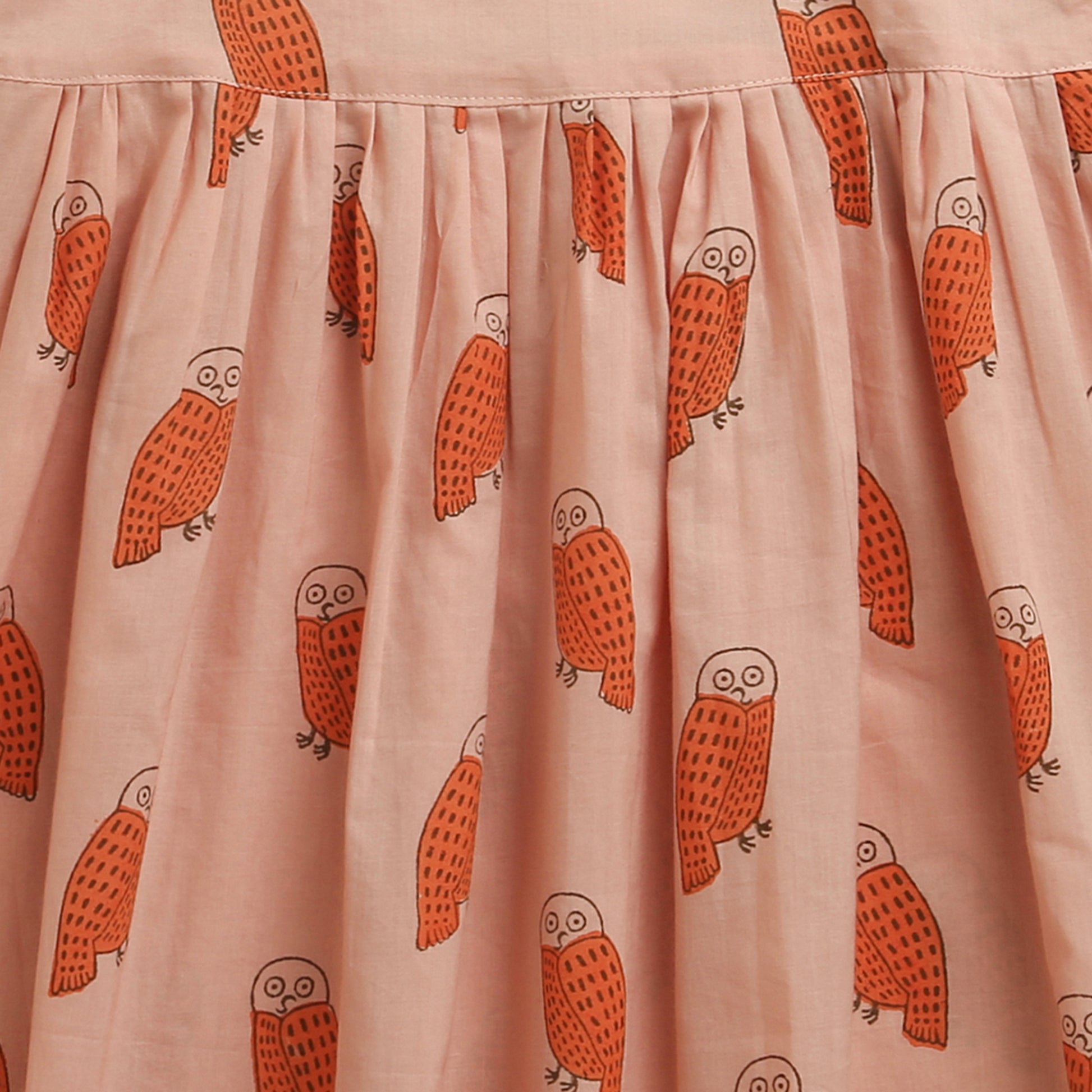 'A Parliament of Owls' - Handblocked String Dress