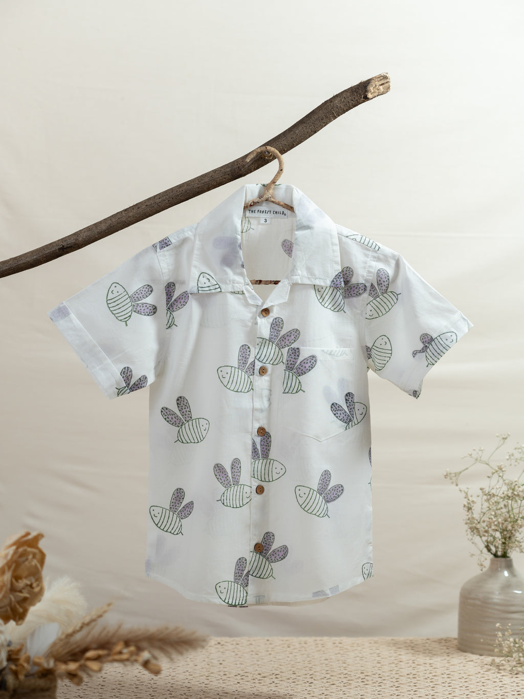 'A Swarm of Bees' Shirt in Mauve