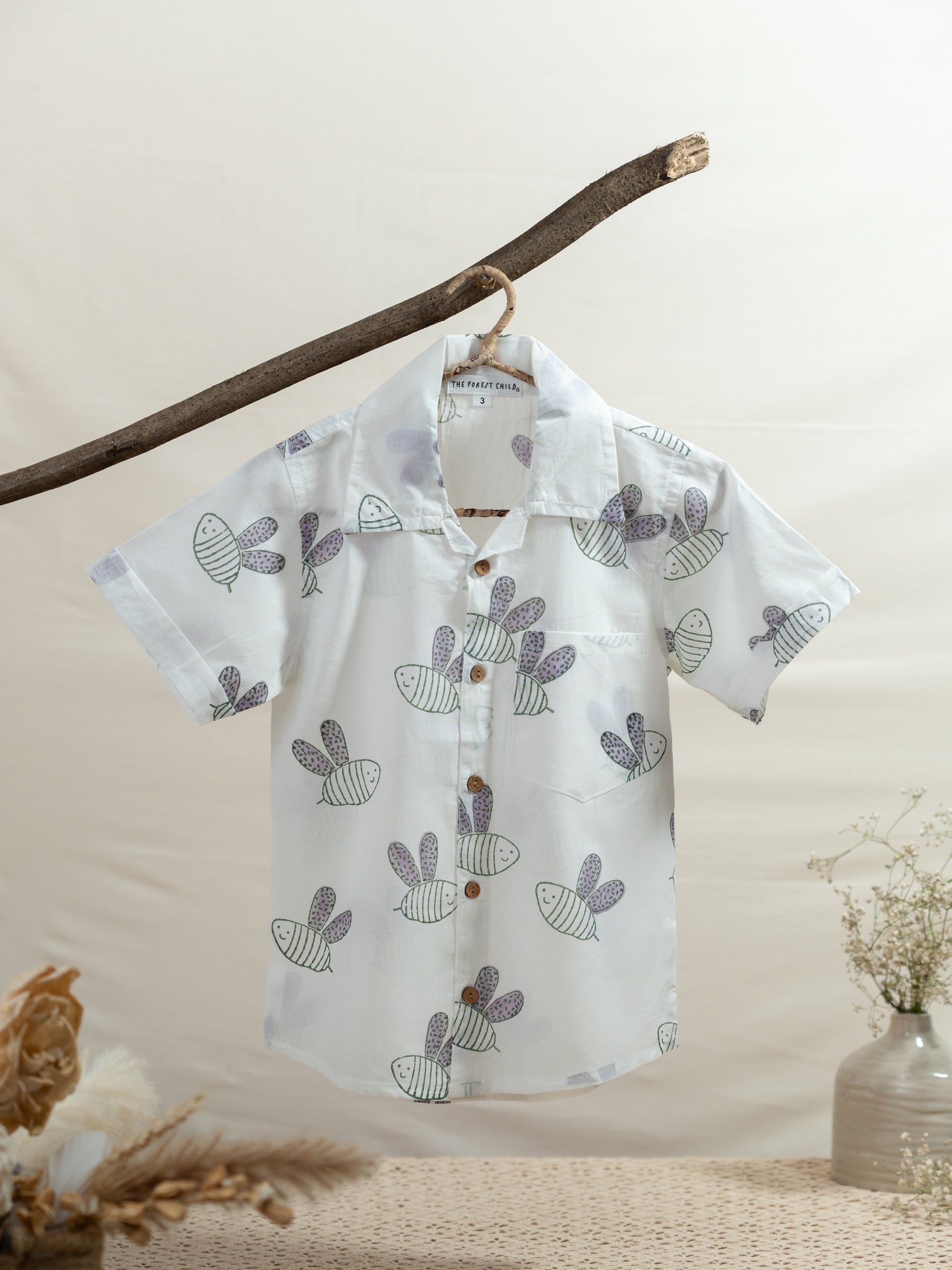 'A Swarm of Bees' Shirt in Mauve