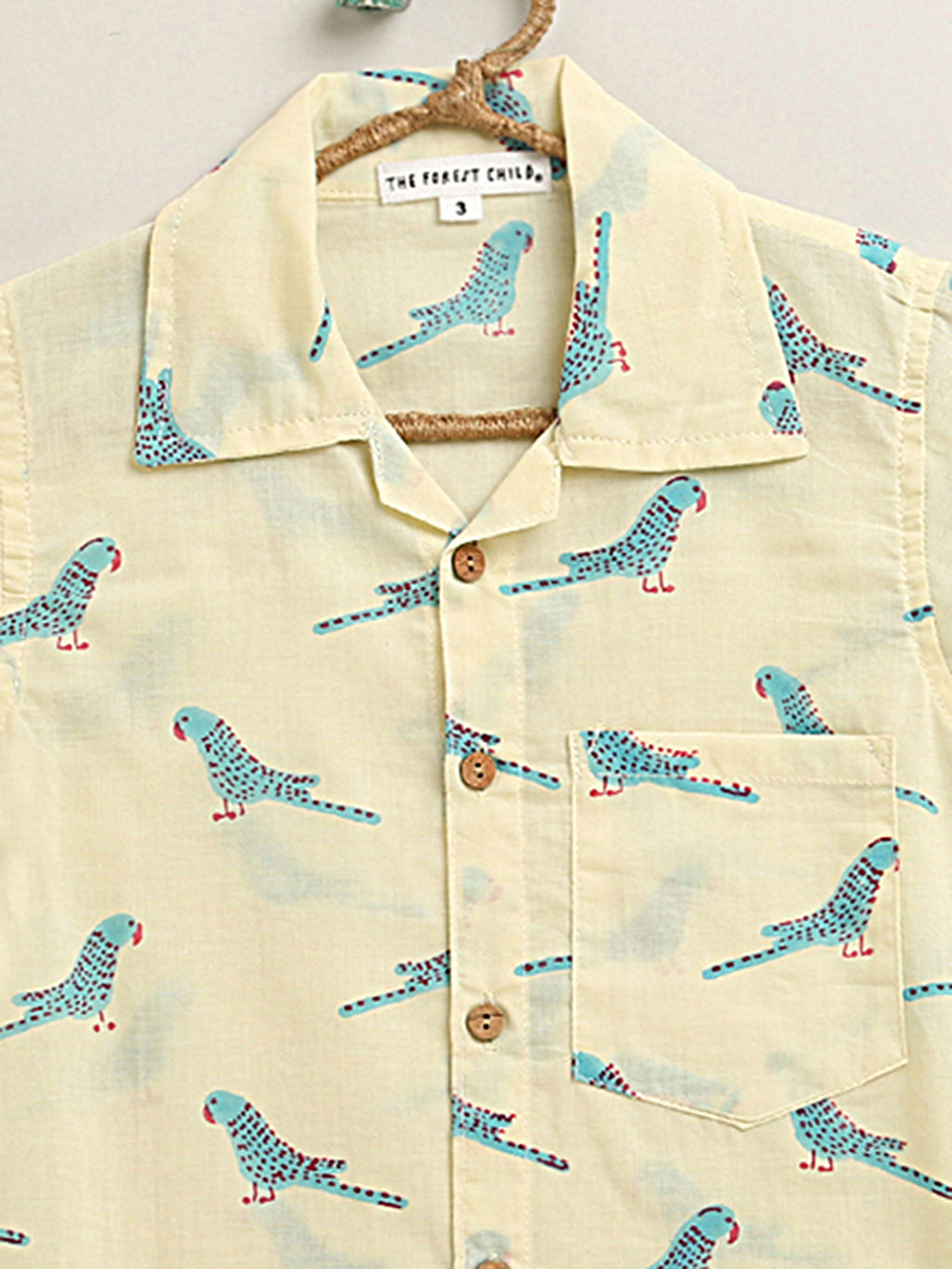 ‘A Cluster of Parakeets’ Handblocked Shirt