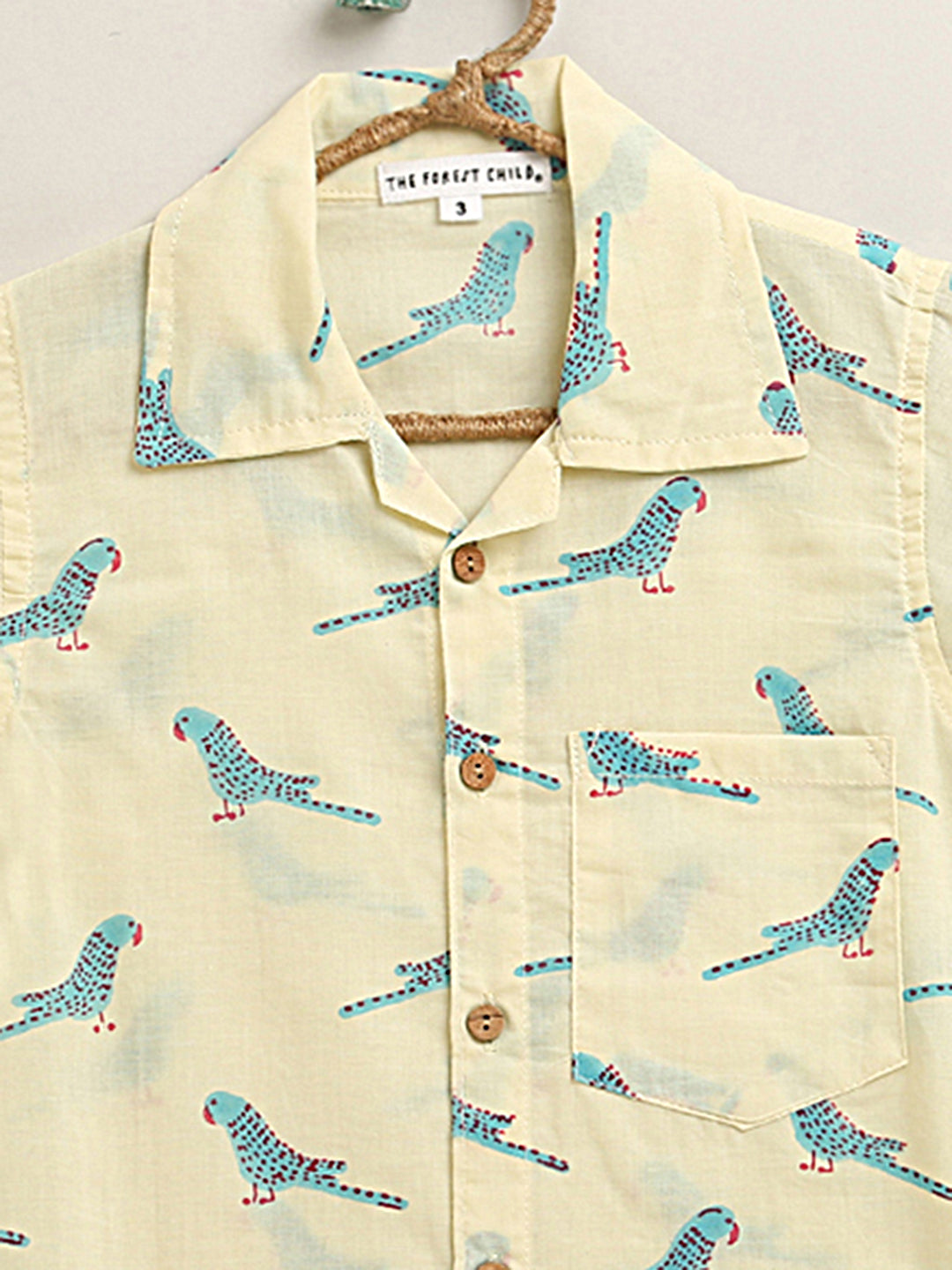 ‘A Cluster of Parakeets’ Handblocked Shirt