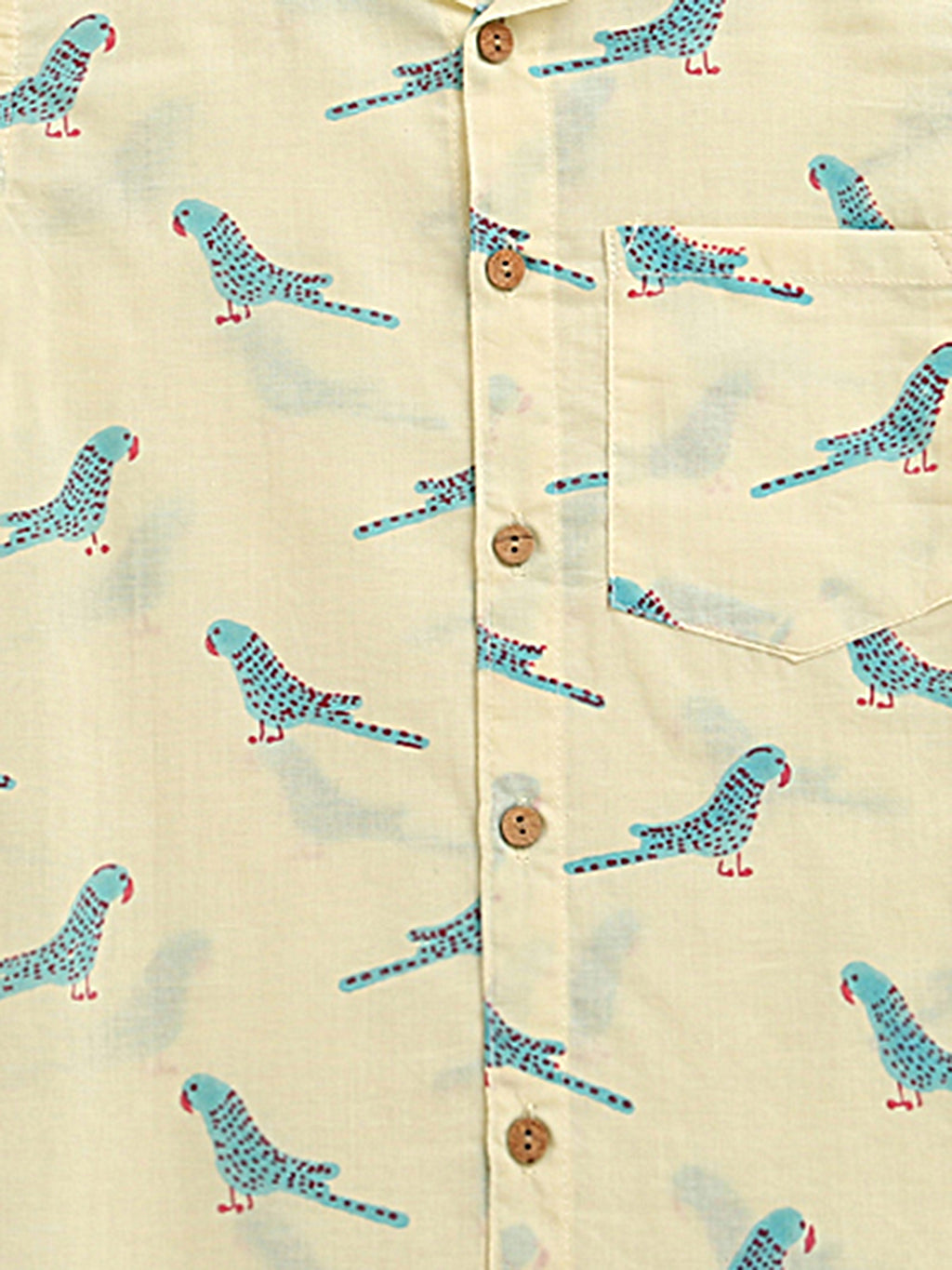 ‘A Cluster of Parakeets’ Handblocked Shirt