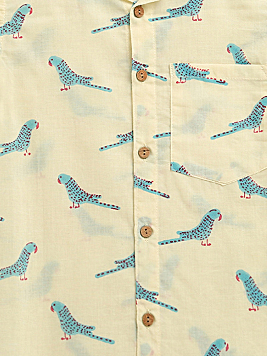 ‘A Cluster of Parakeets’ Handblocked Shirt