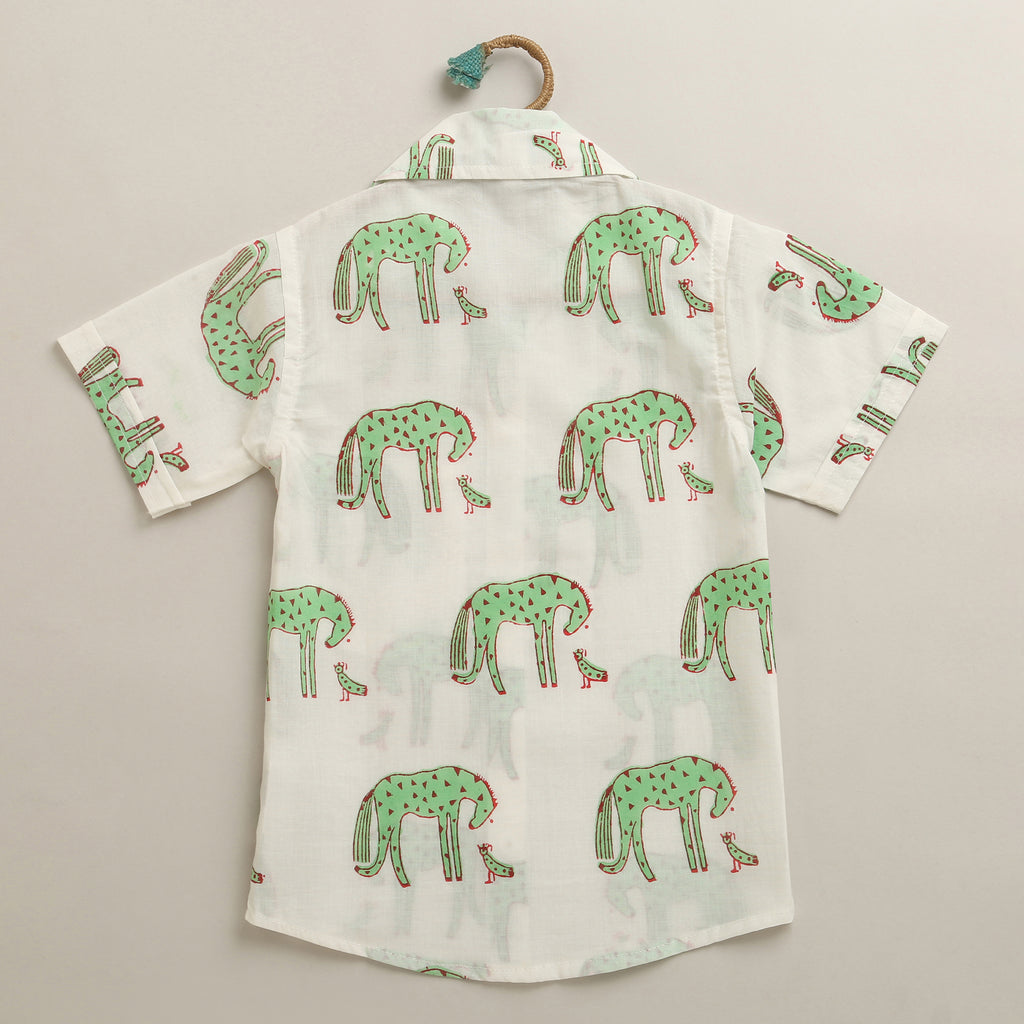 ‘A Herd of Horses’ Handblocked Shirt