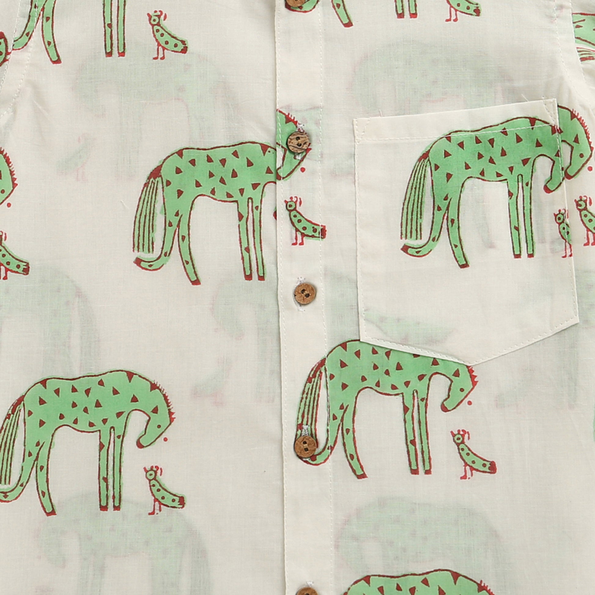 ‘A Herd of Horses’ Handblocked Shirt