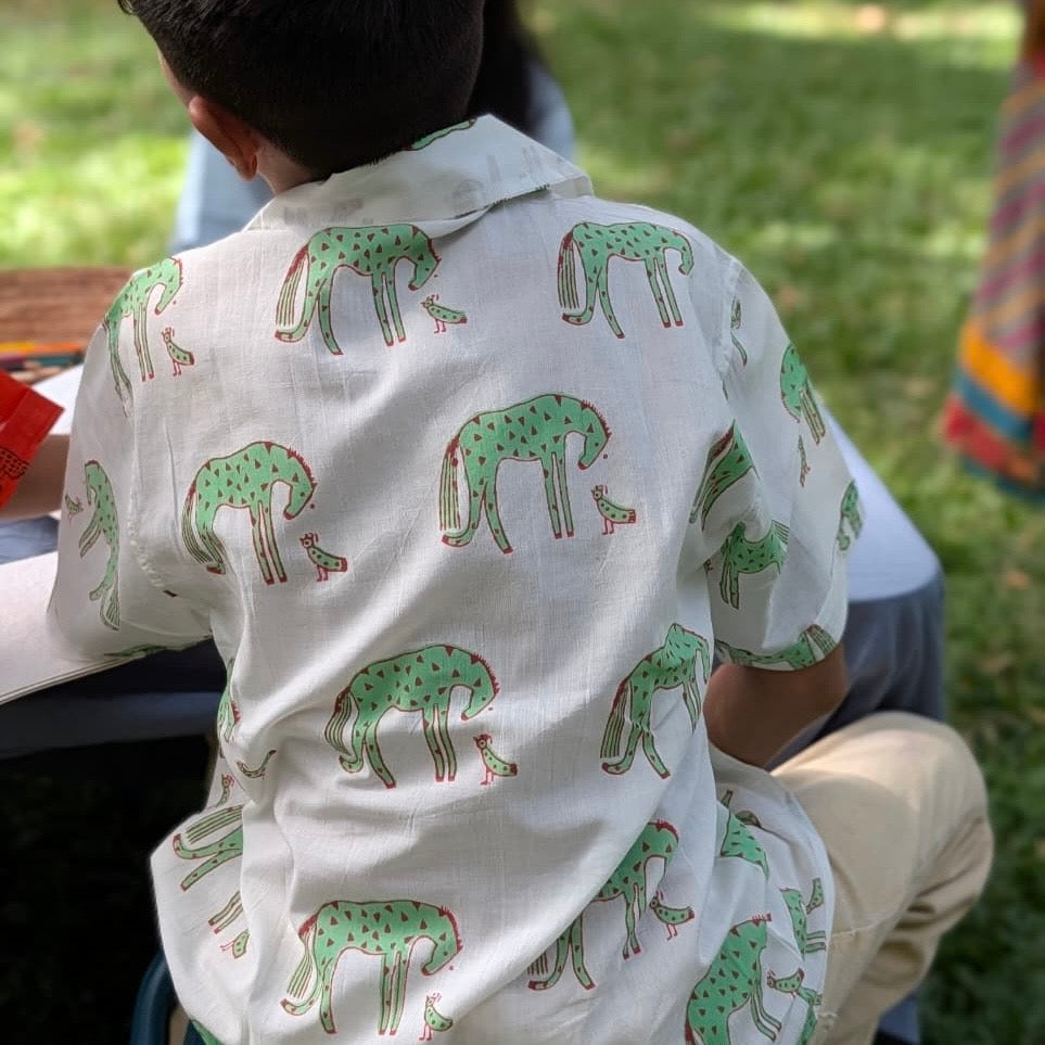 ‘A Herd of Horses’ Handblocked Shirt