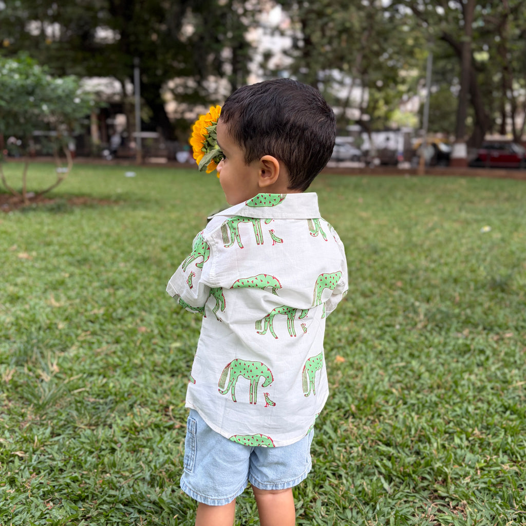 ‘A Herd of Horses’ Handblocked Shirt