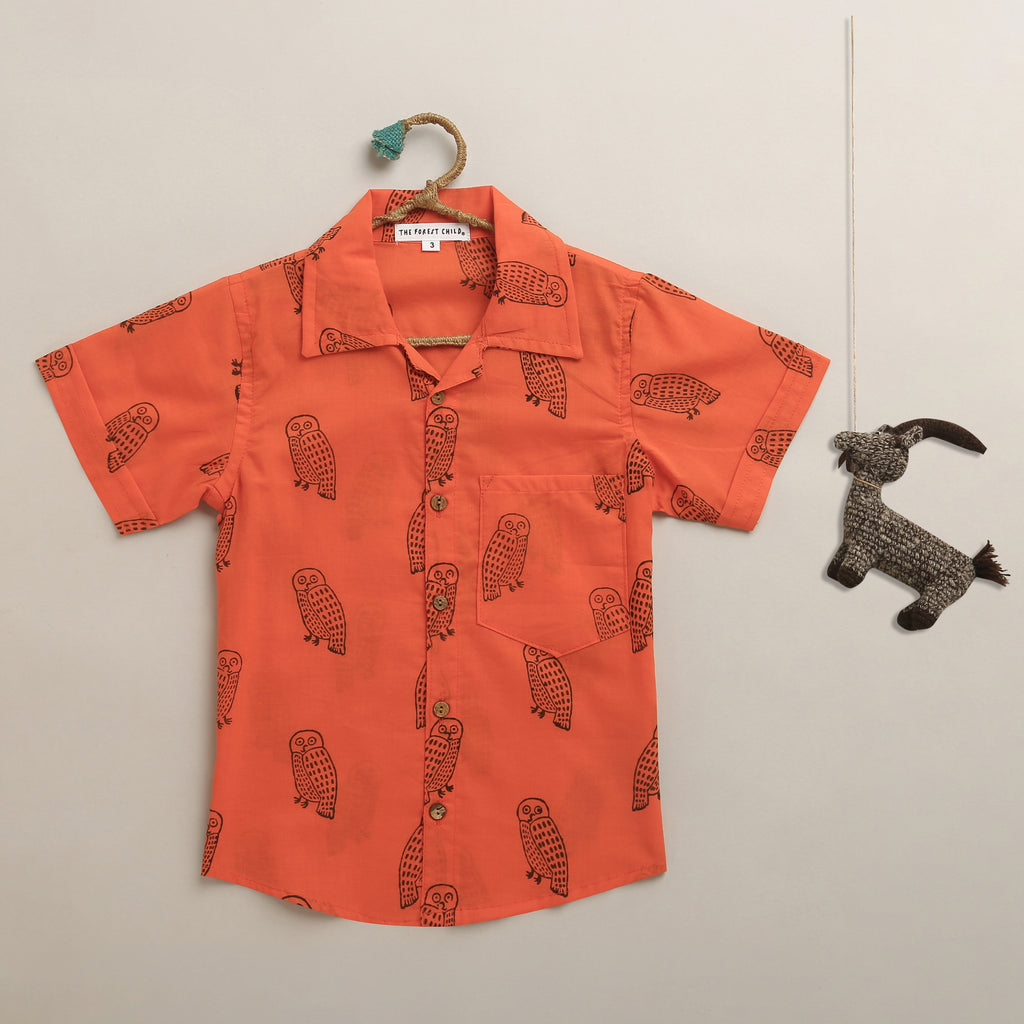 ‘A Parliament of Owls’ Handblocked Shirt