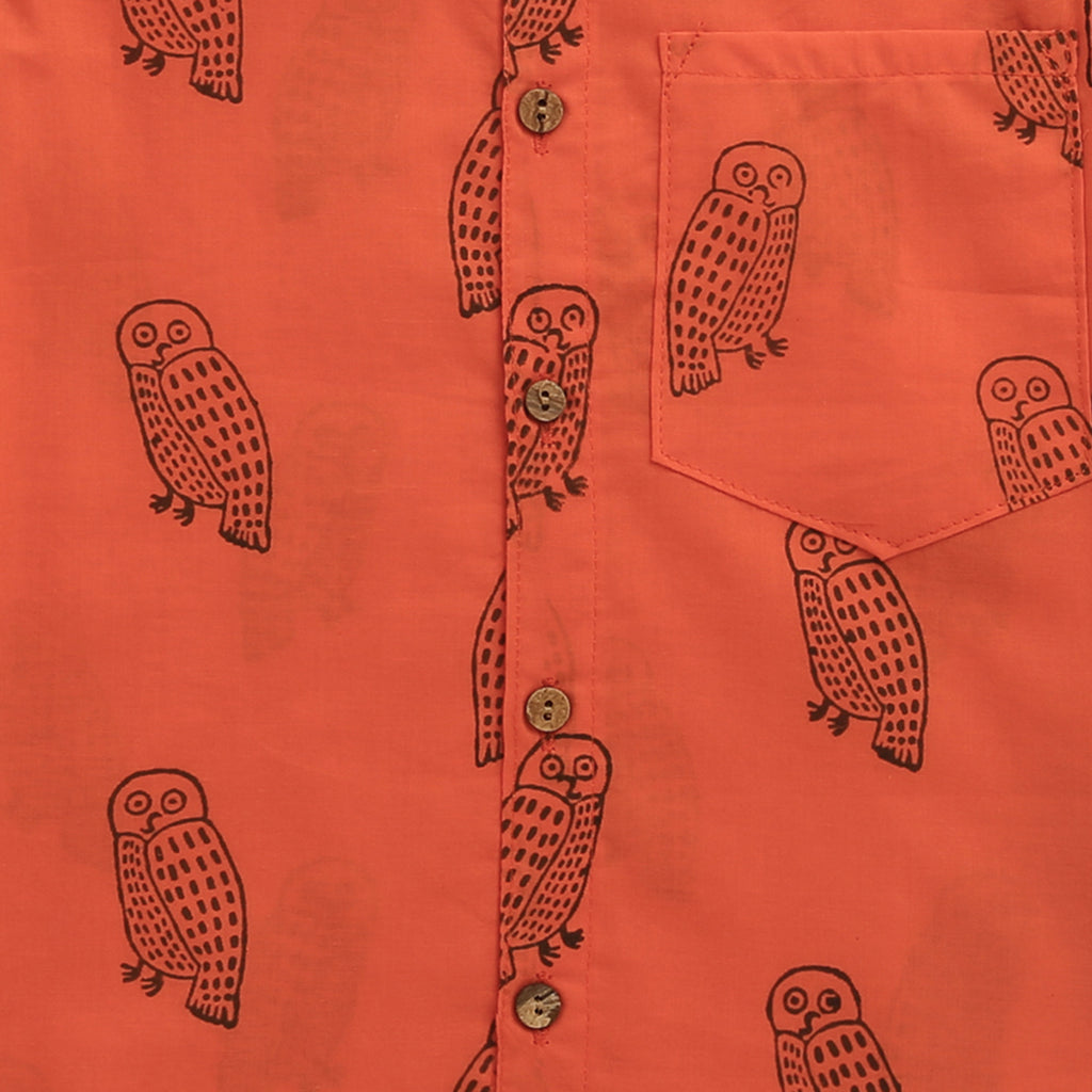 ‘A Parliament of Owls’ Handblocked Shirt