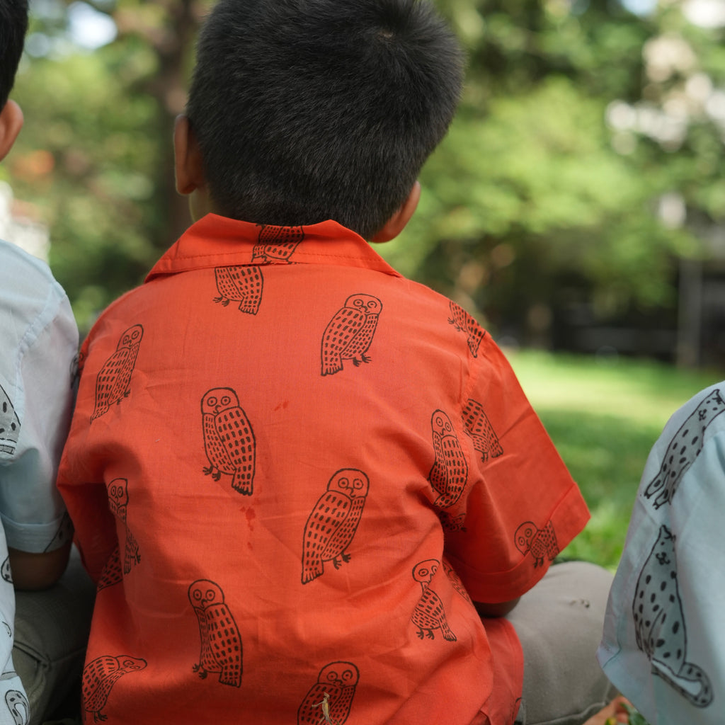 ‘A Parliament of Owls’ Handblocked Shirt