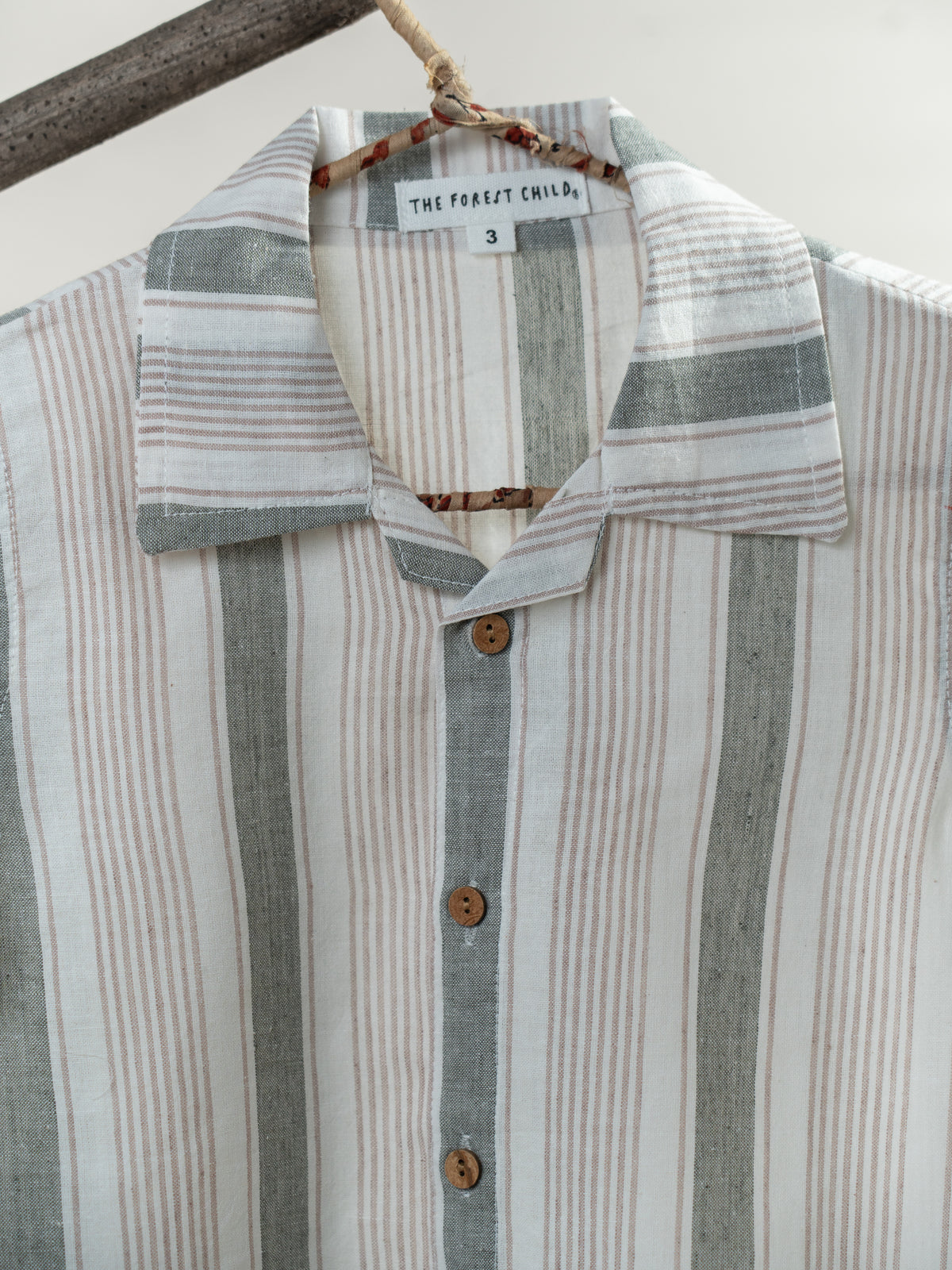 Handloom- Beige Grey Striped Shirt