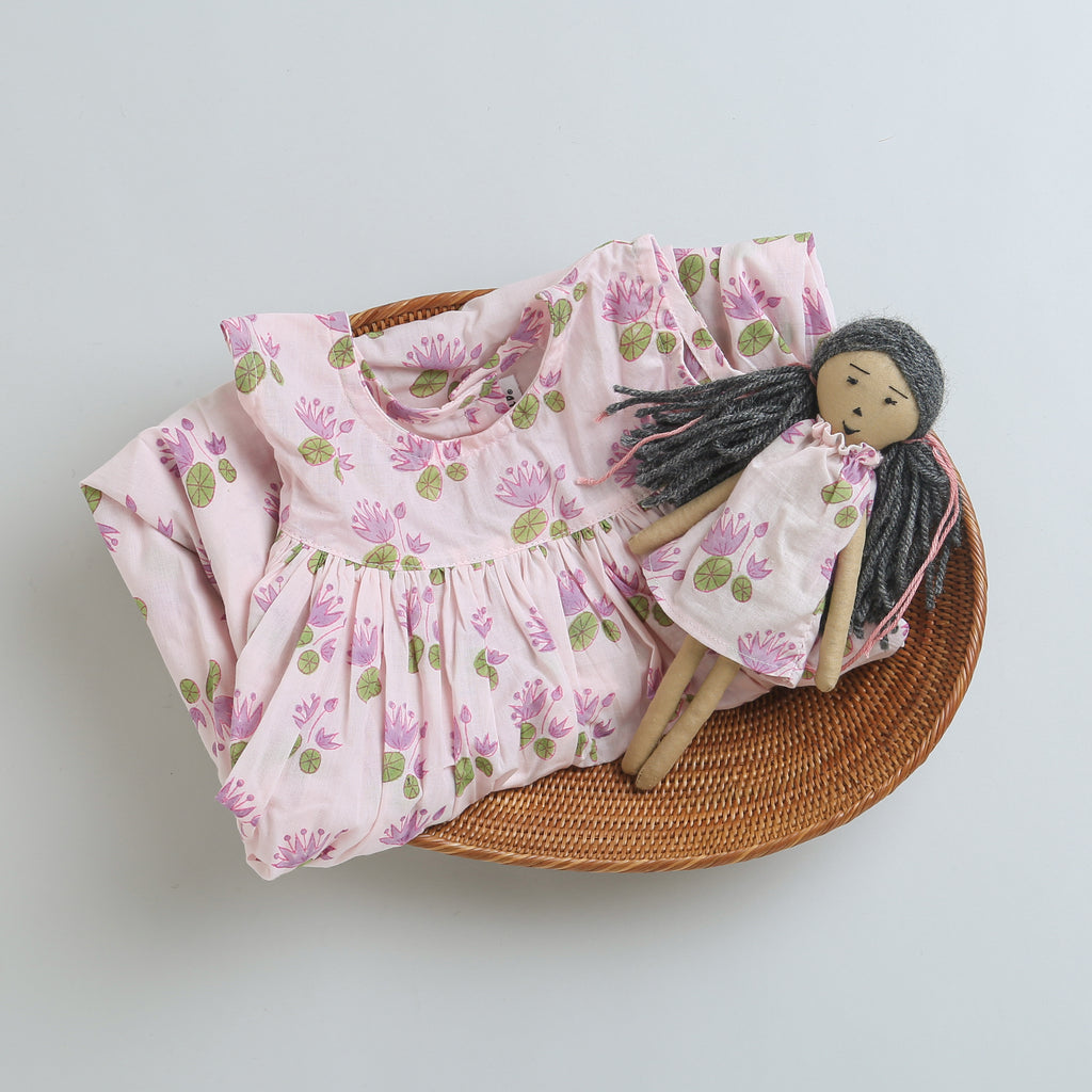 'A Pond of Lotus' - Flared Dress