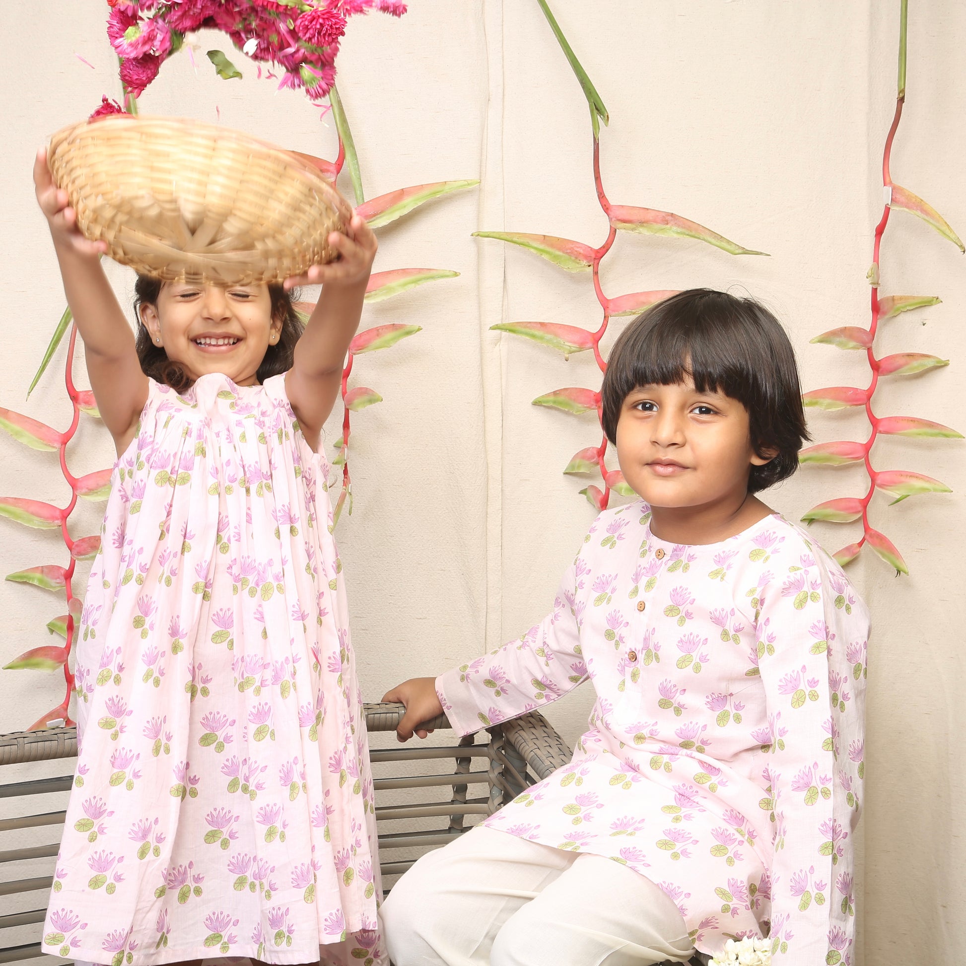 'A Pond of Lotus' - Flared Dress