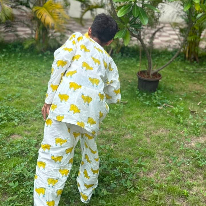 ‘ A Herd of Himalayan Tahrs’ Kurta Pyjama Set