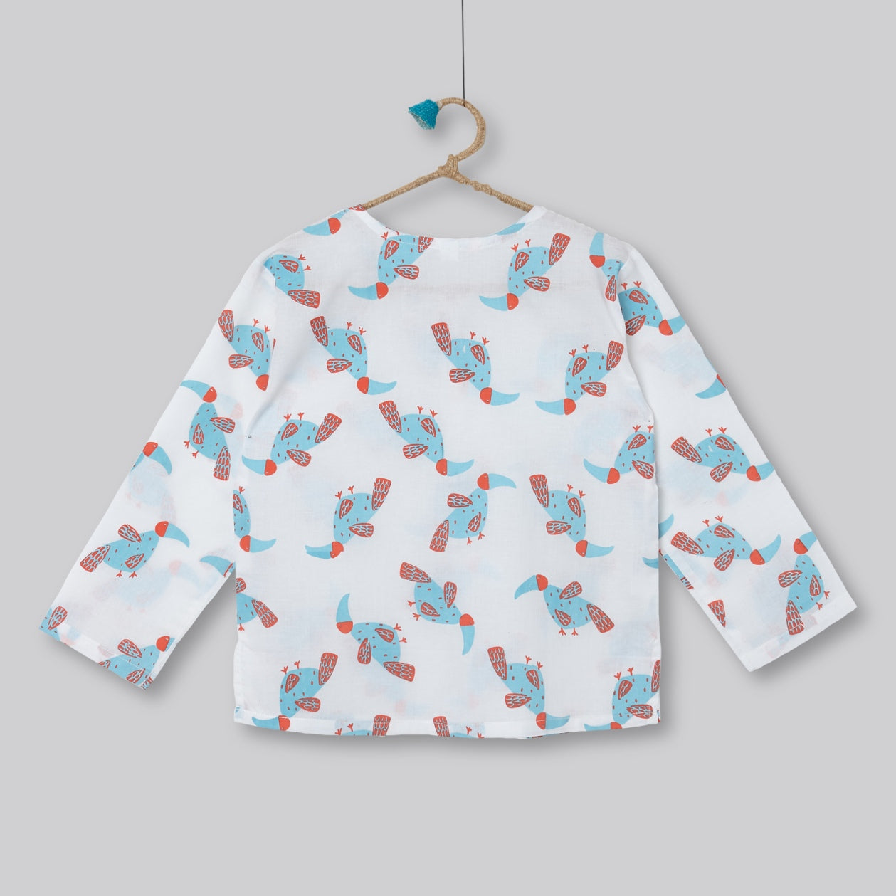 'A Party of Hornbills'  - Kurta Pyjama Set