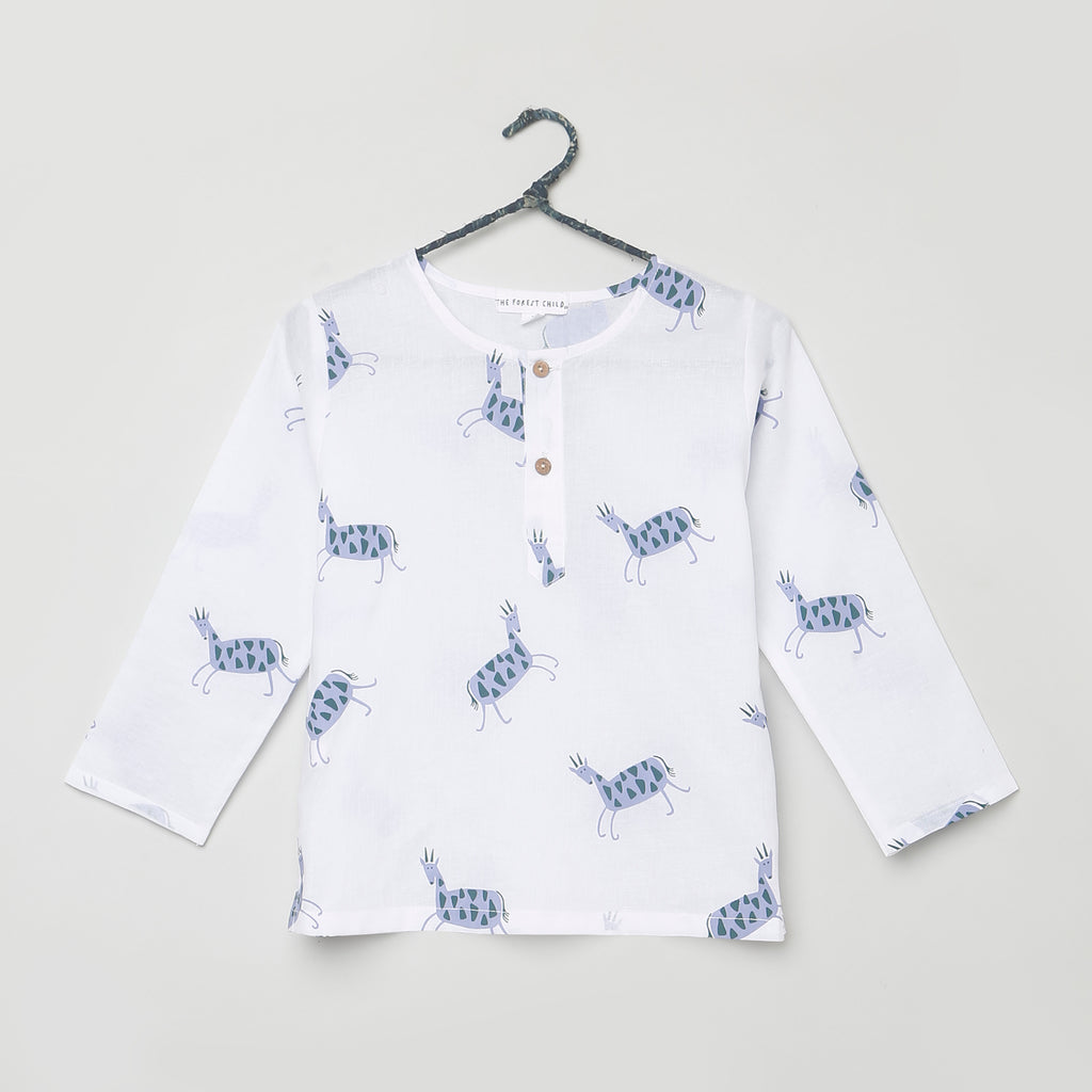 'A Cluster of Chinkaras' Kurta Pyjama Set