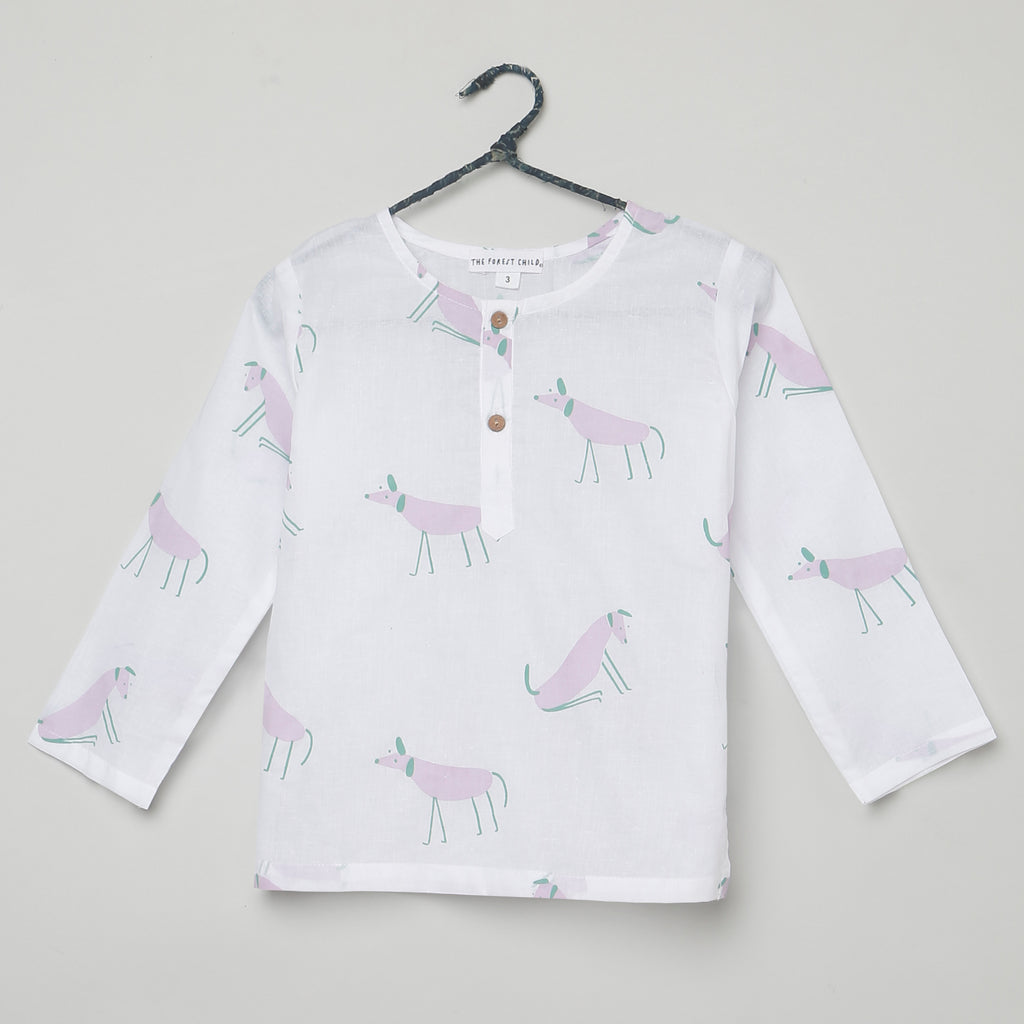 'A Mute of Dogs' Kurta Pyjama Set