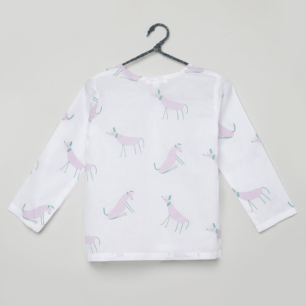 'A Mute of Dogs' Kurta Pyjama Set