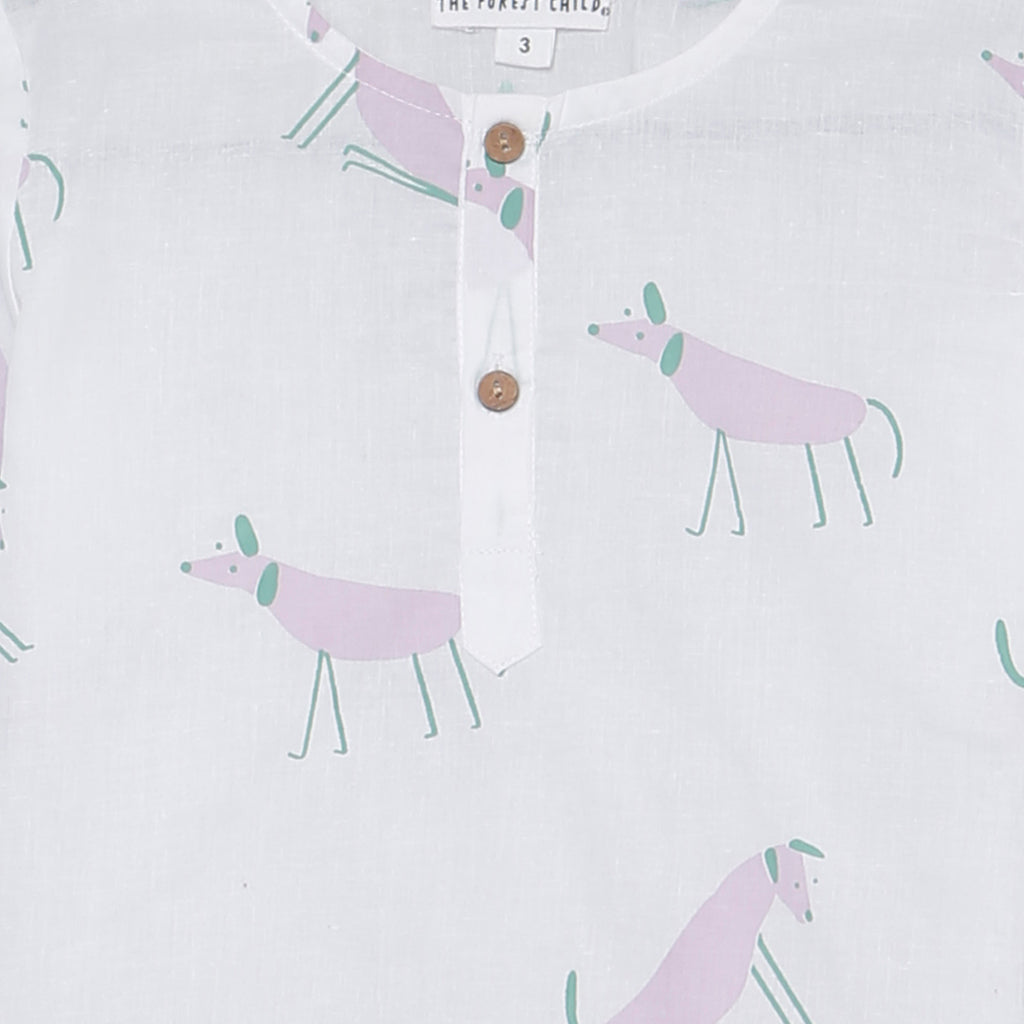 'A Mute of Dogs' Kurta Pyjama Set