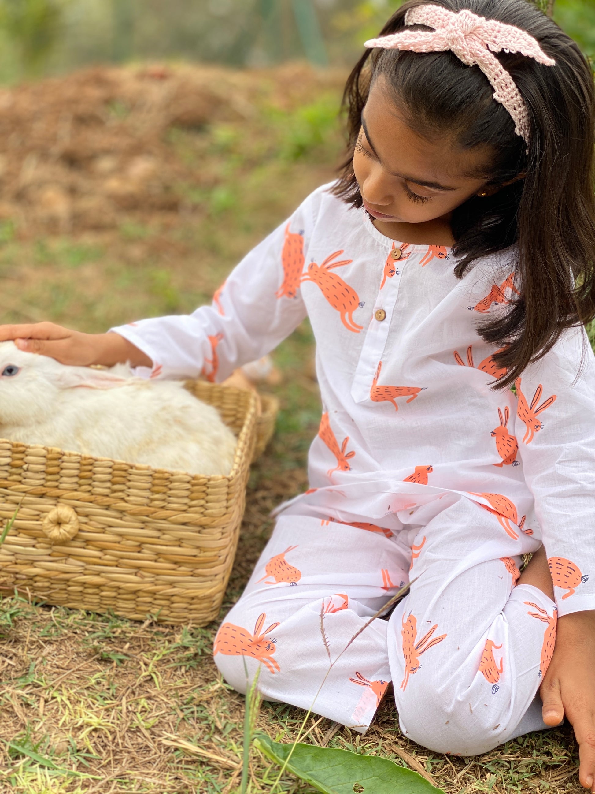 'A Down of Hares' Kurta Pyjama Set